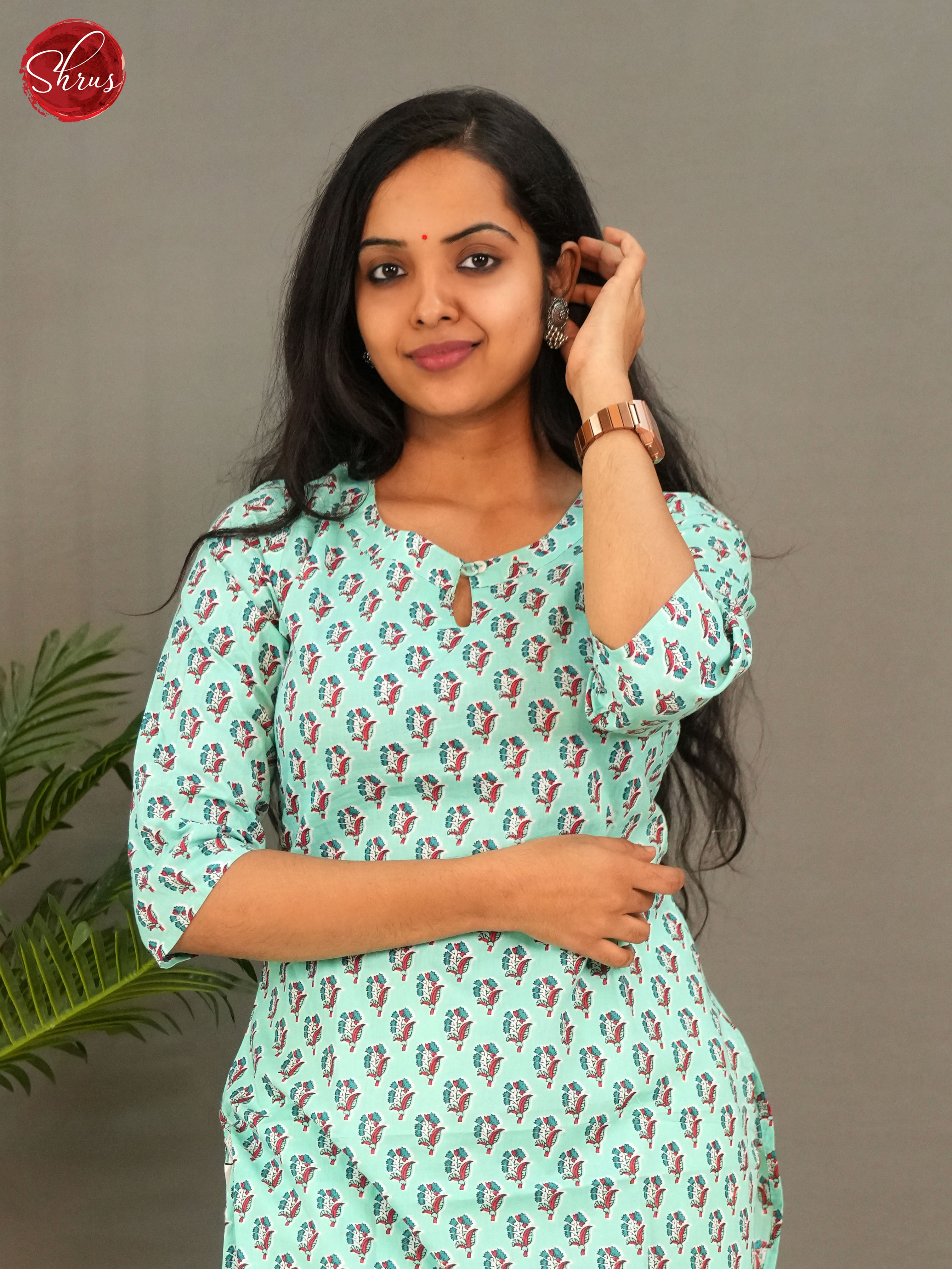 Blue - Block Printed Readymade Kurti - Shop on ShrusEternity.com