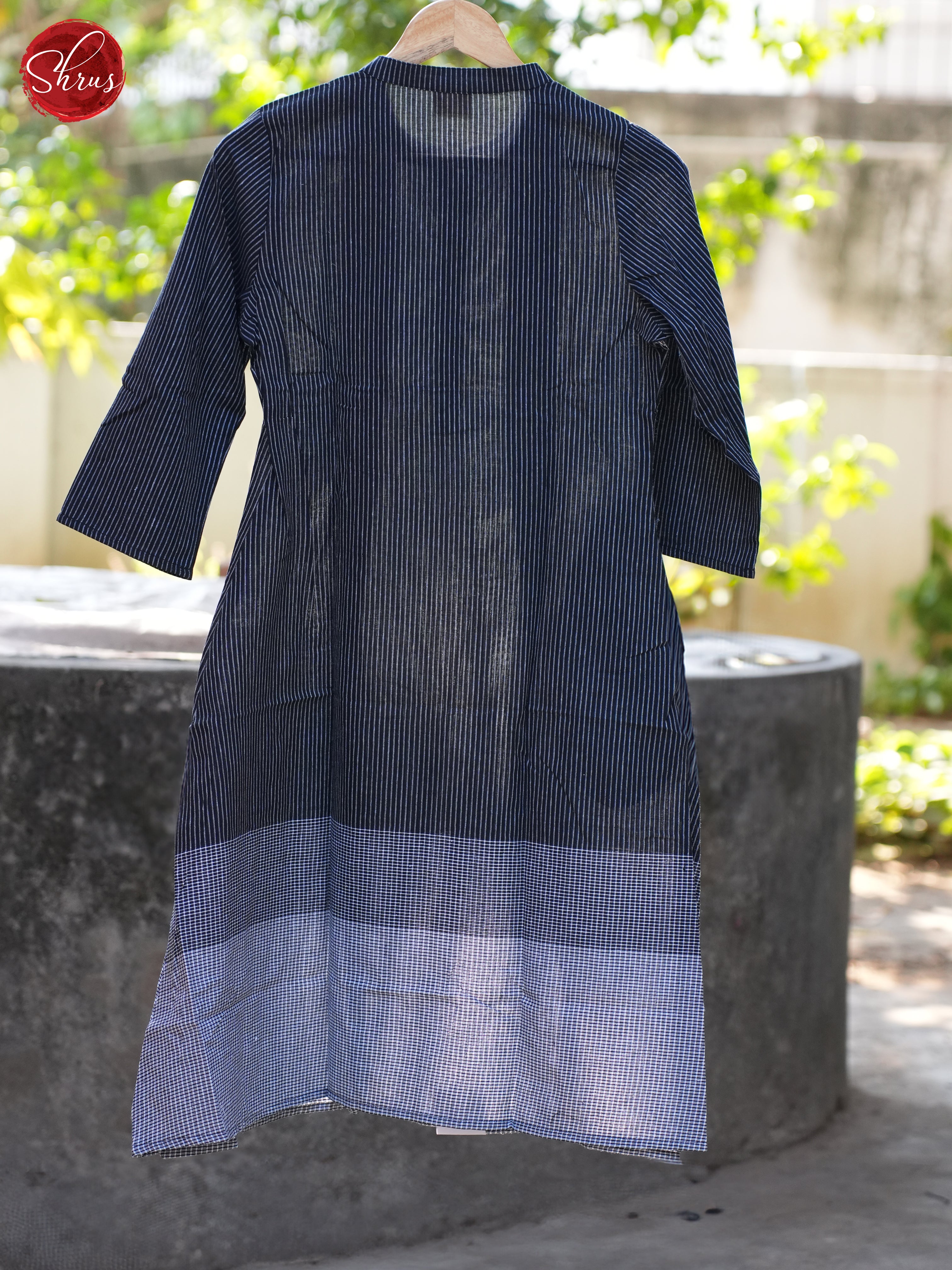 Blue-Striped Readymade Kurti - Shop on ShrusEternity.com