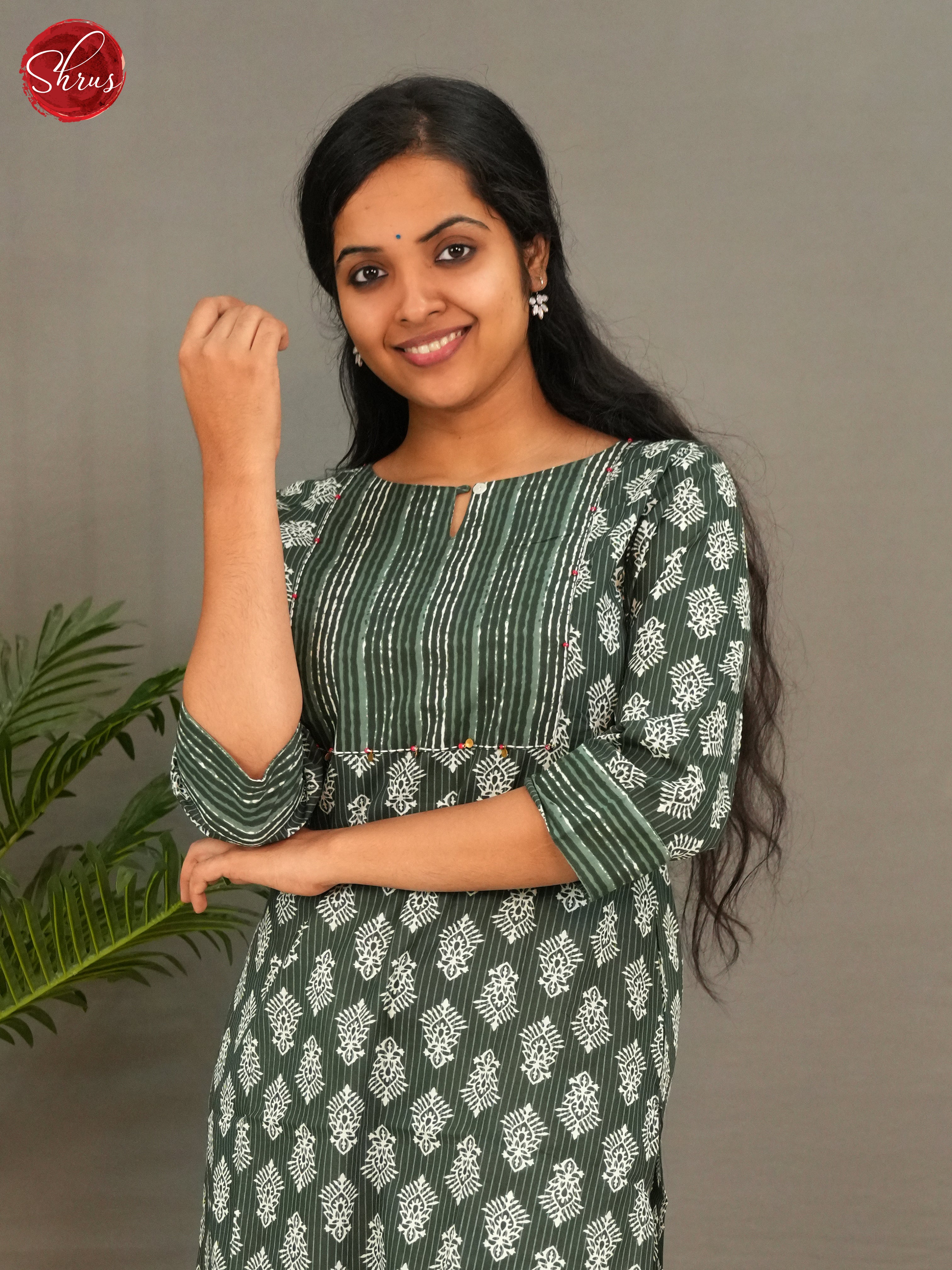 Green - Casual printed Readymade Kurti - Shop on ShrusEternity.com