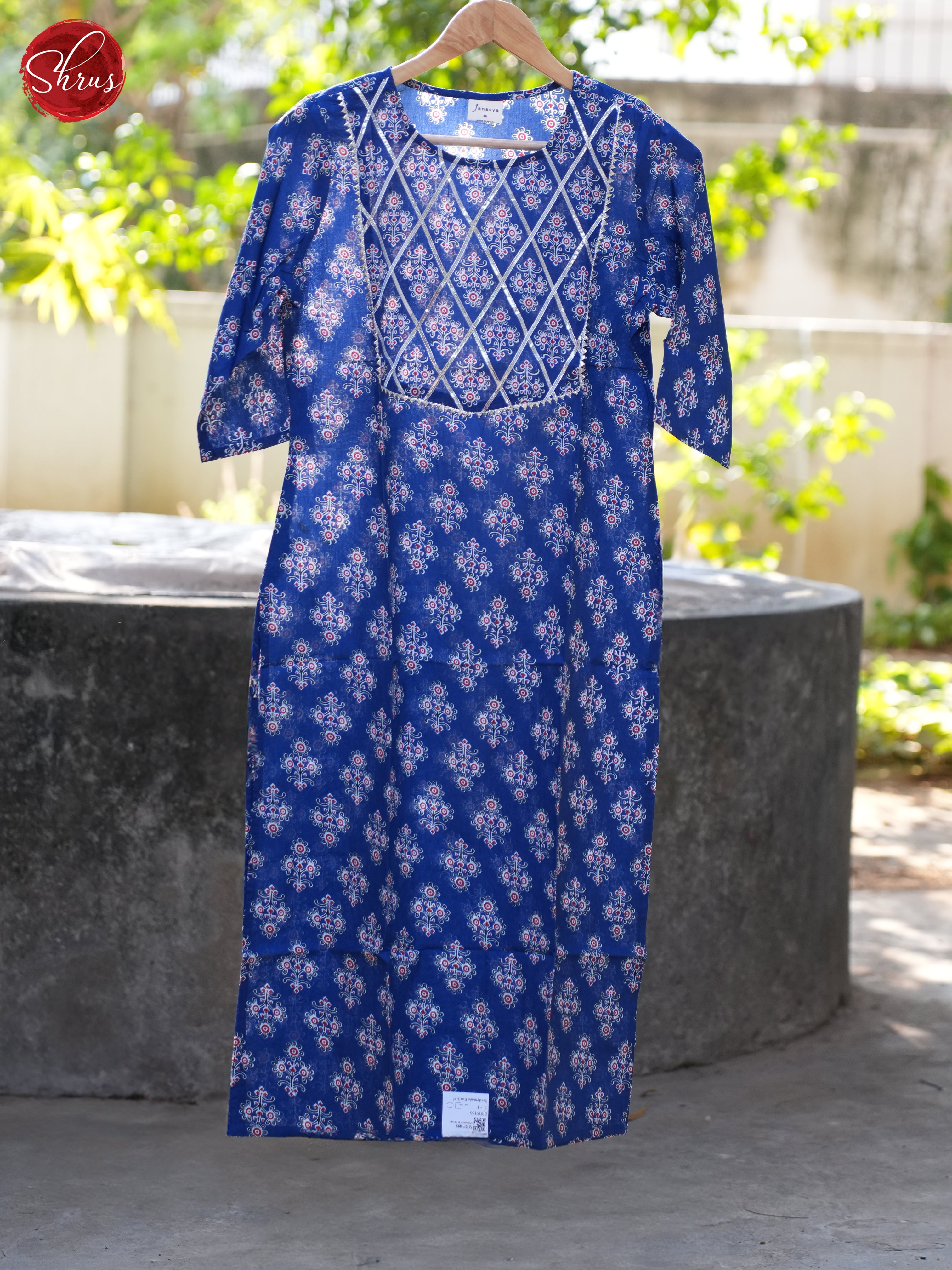 Blue- Readymade Kurti - Shop on ShrusEternity.com