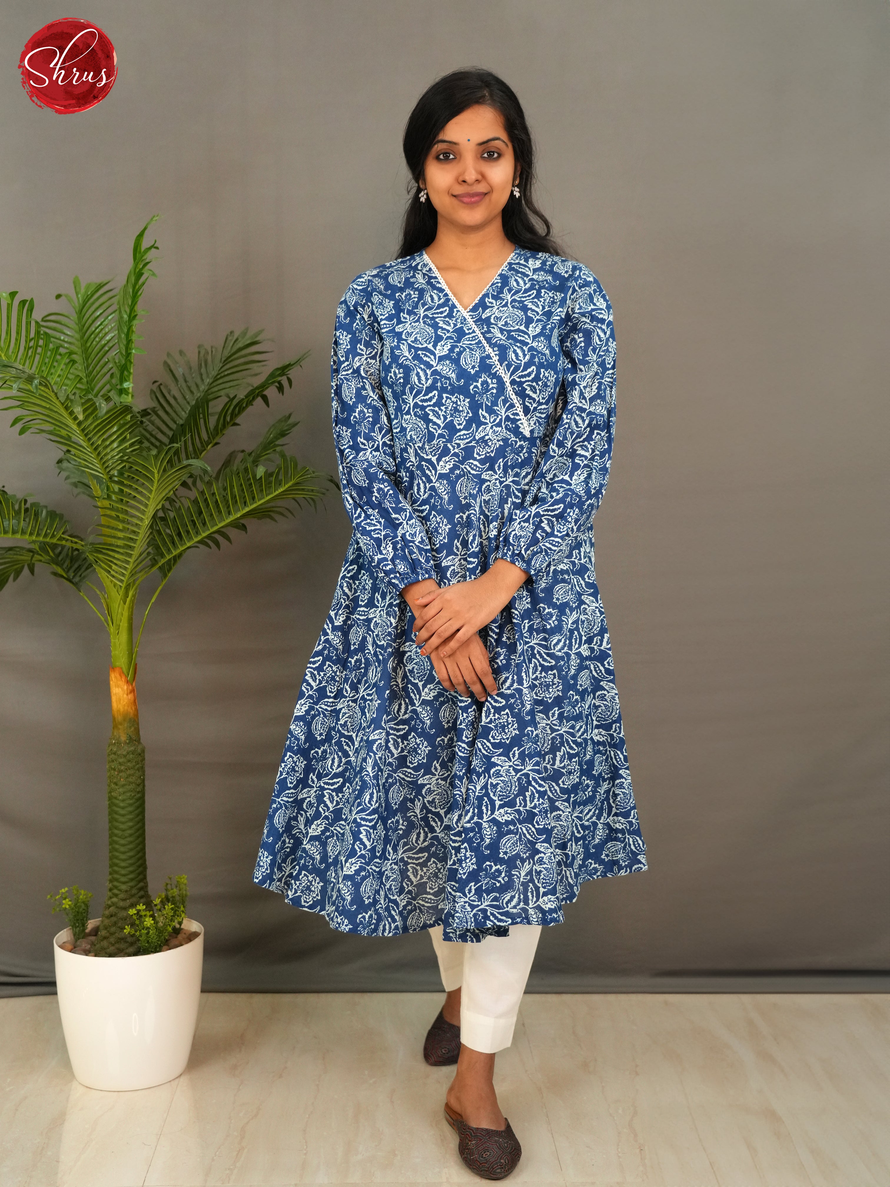 Blue - Readymade kurti - Shop on ShrusEternity.com
