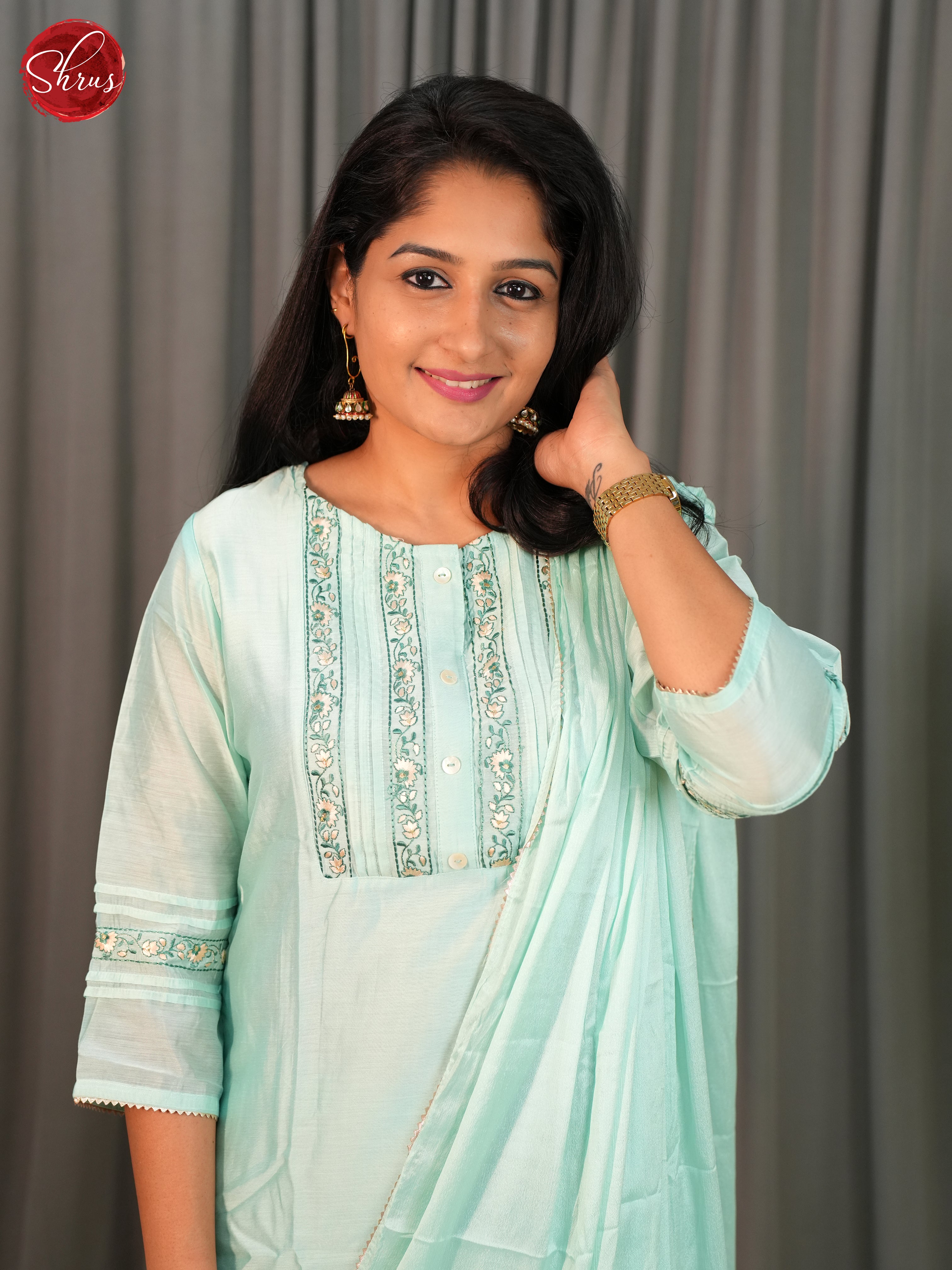 Blue -3pc embroidered Readymade Suits - Shop on ShrusEternity.com