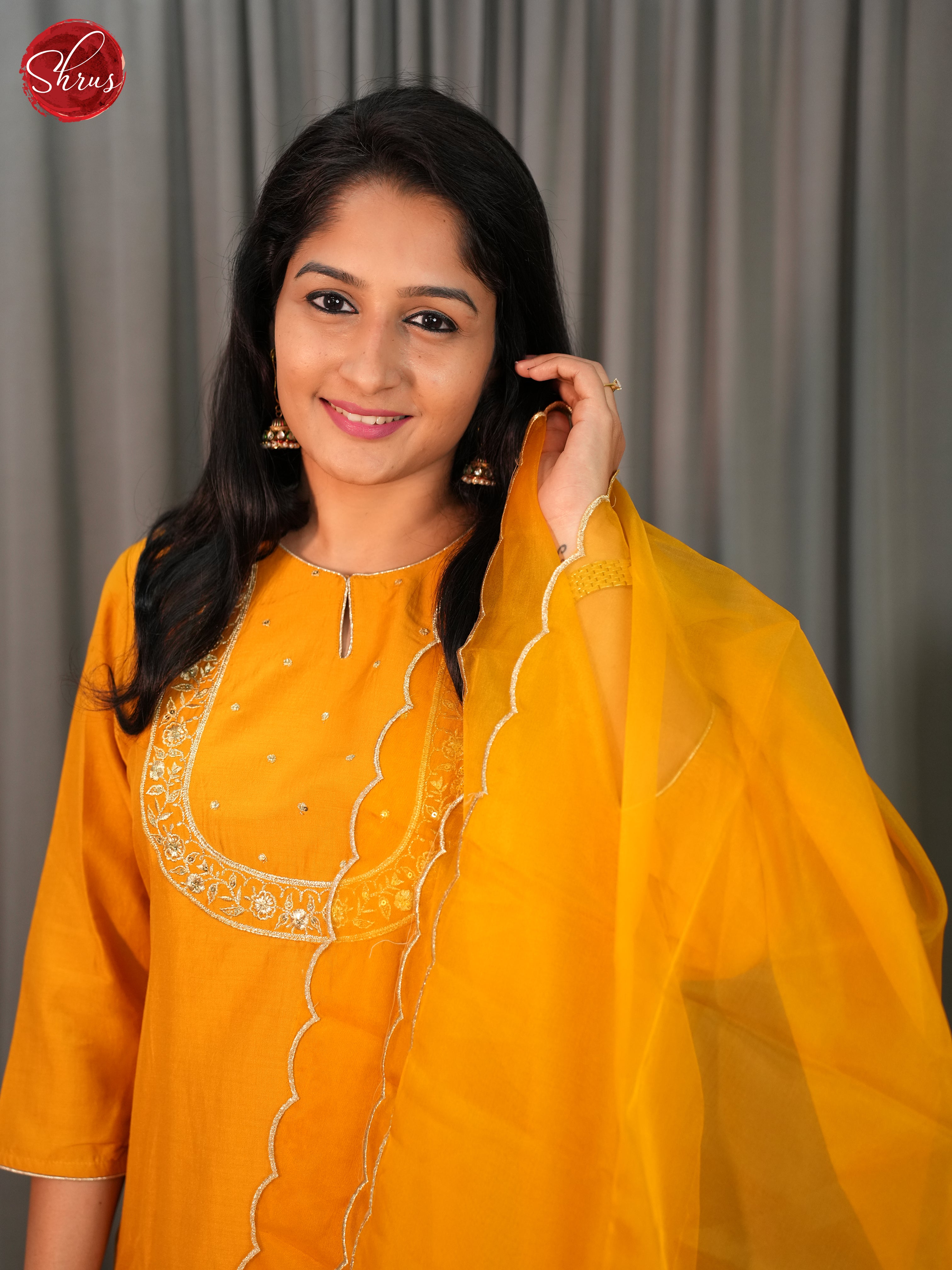 Orange -Organza 3pc Readymade Suits - Shop on ShrusEternity.com