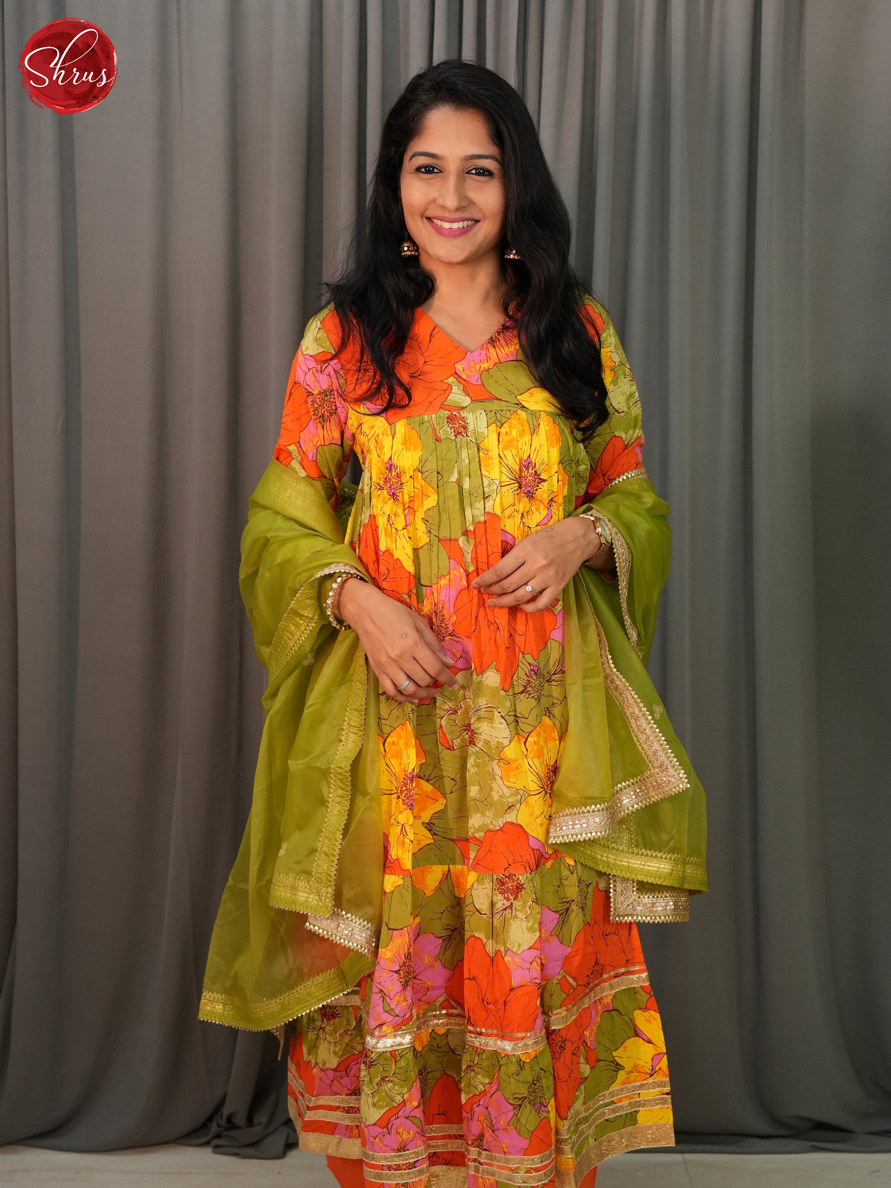 Green - Floral printed 3pc Readymade Suits - Shop on ShrusEternity.com