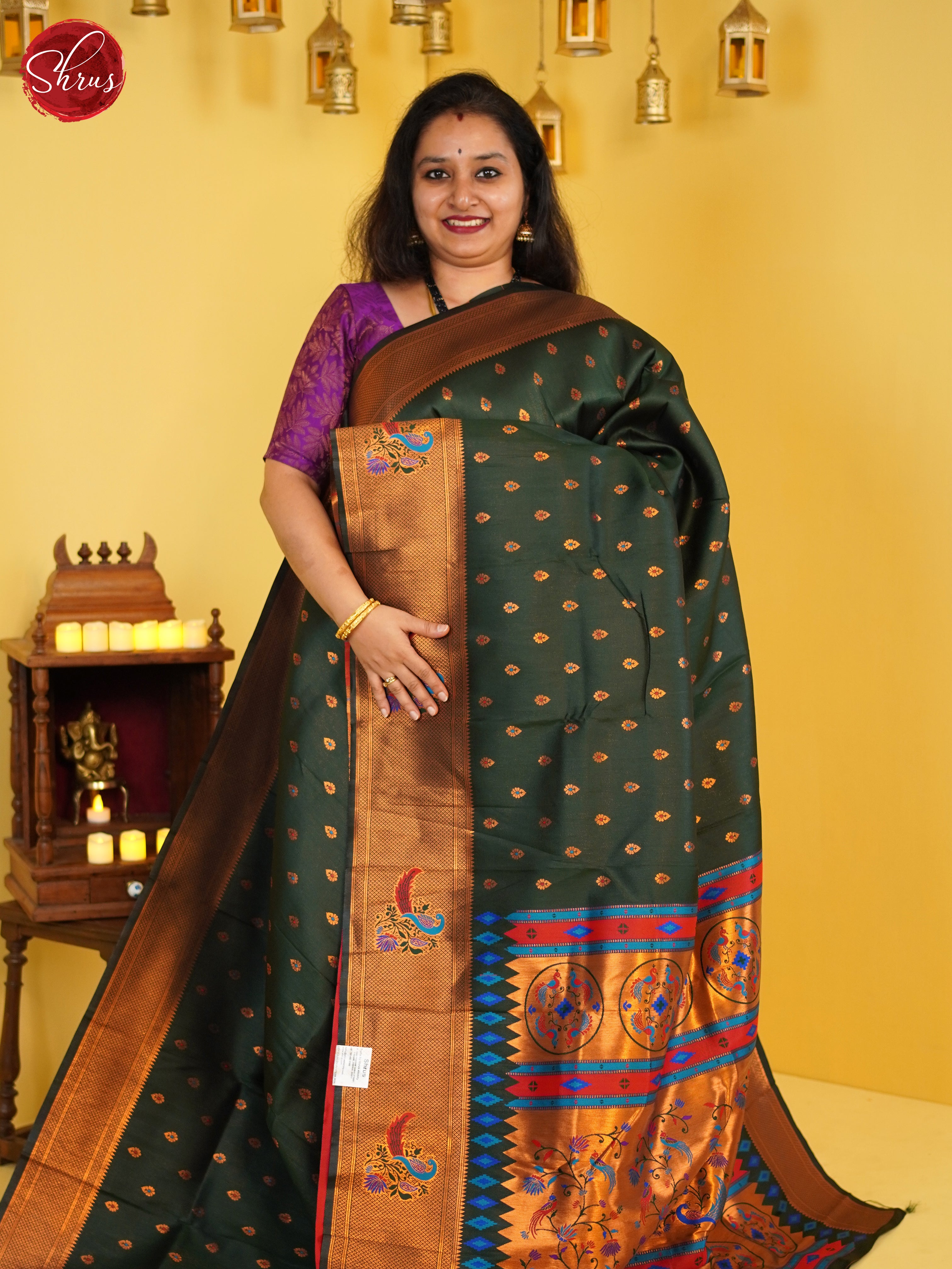 Green & Red - Semi Paithani - Shop on ShrusEternity.com