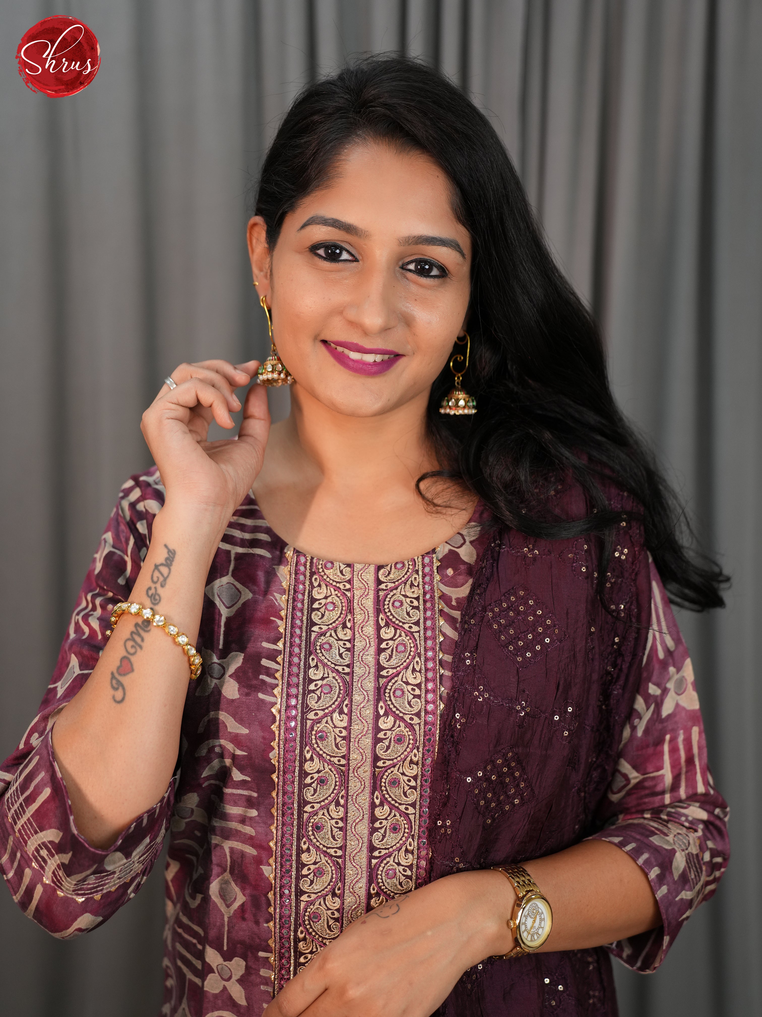 Purple(Single tone) -3pc printed Readymade Suits - Shop on ShrusEternity.com