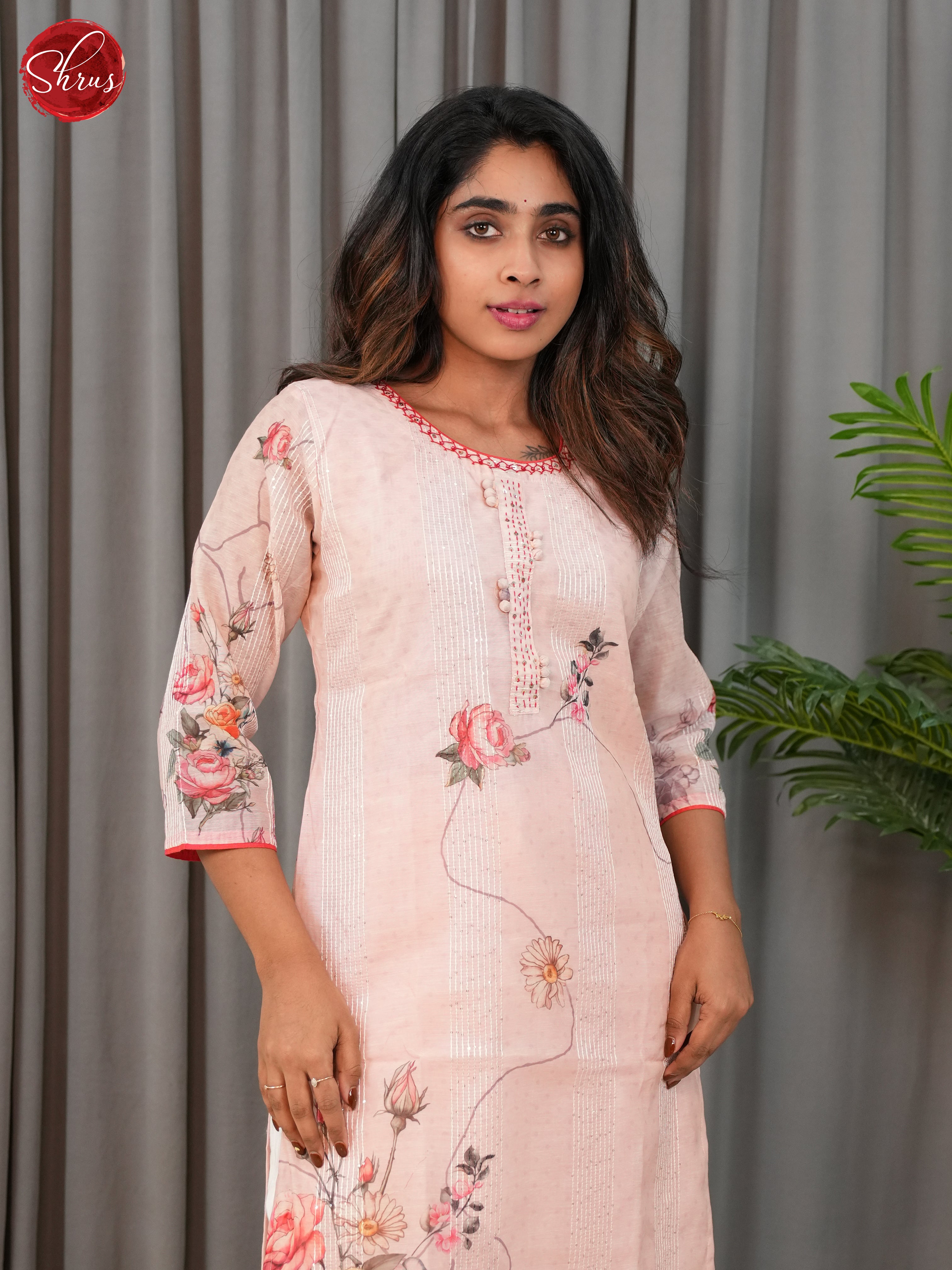 Peach -straight Printed Readymade Kurti - Shop on ShrusEternity.com