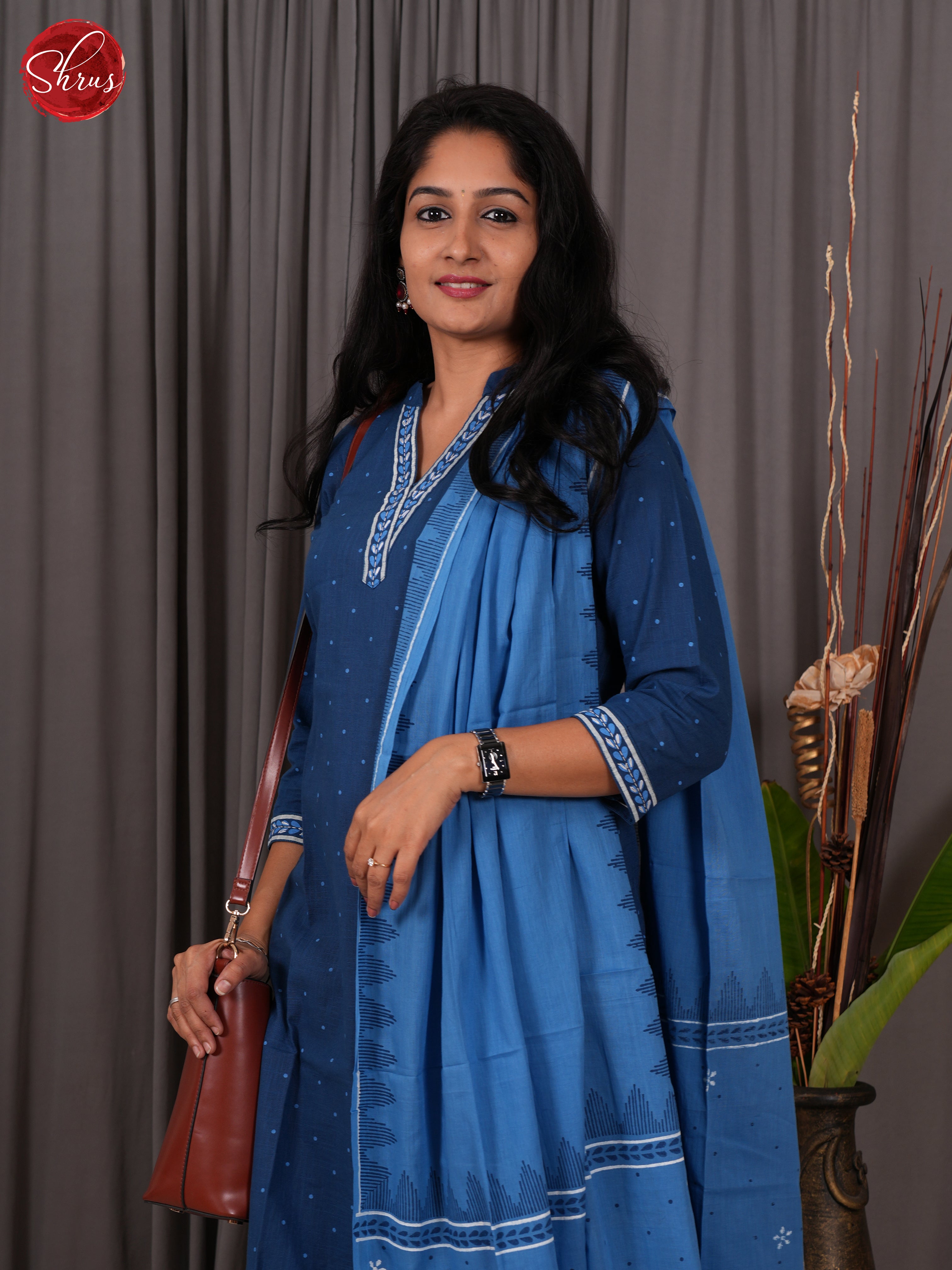 Blue - 3pc Readymade Salwar - Shop on ShrusEternity.com