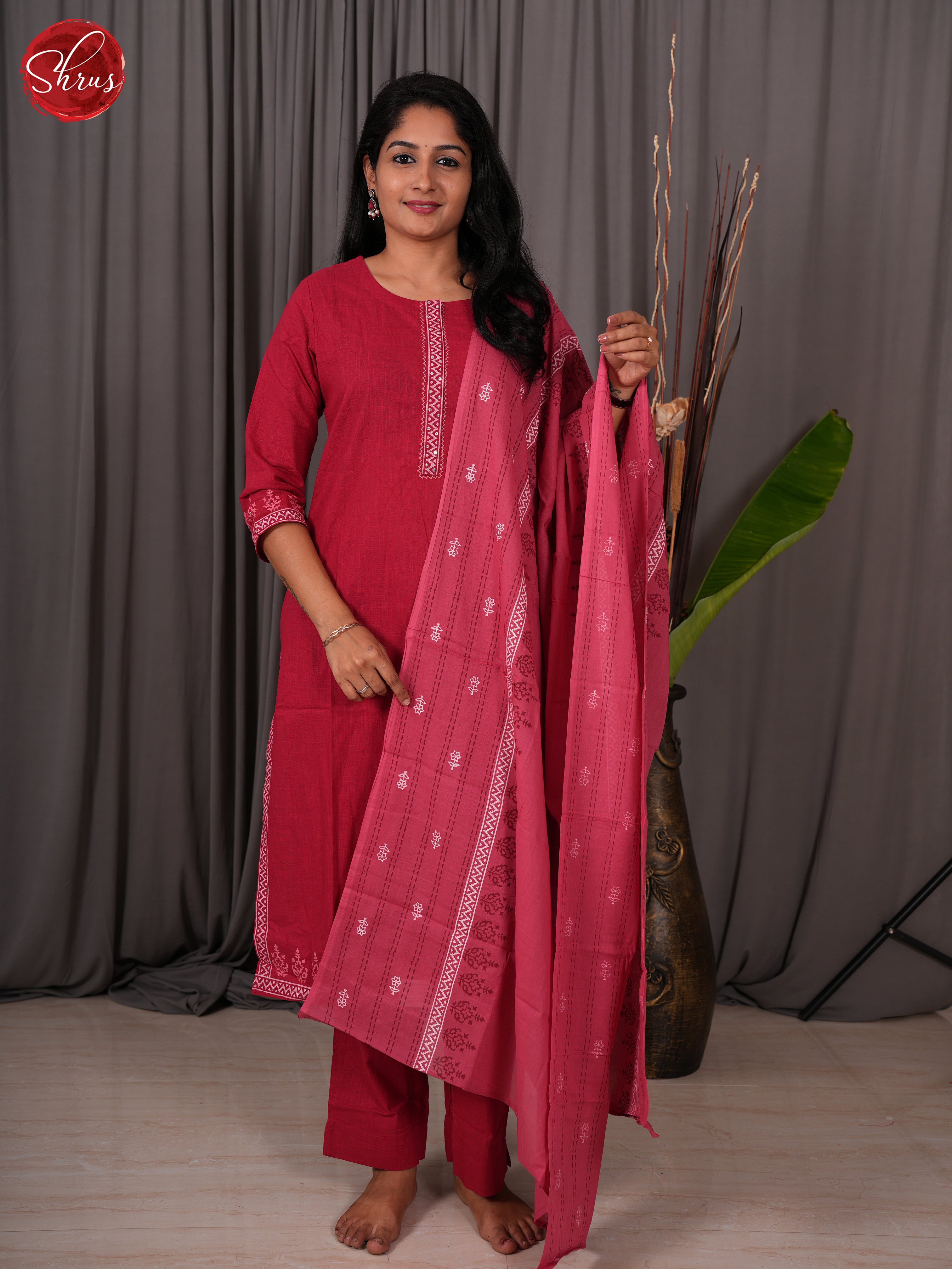 Red -3pc Readymade Salwar - Shop on ShrusEternity.com