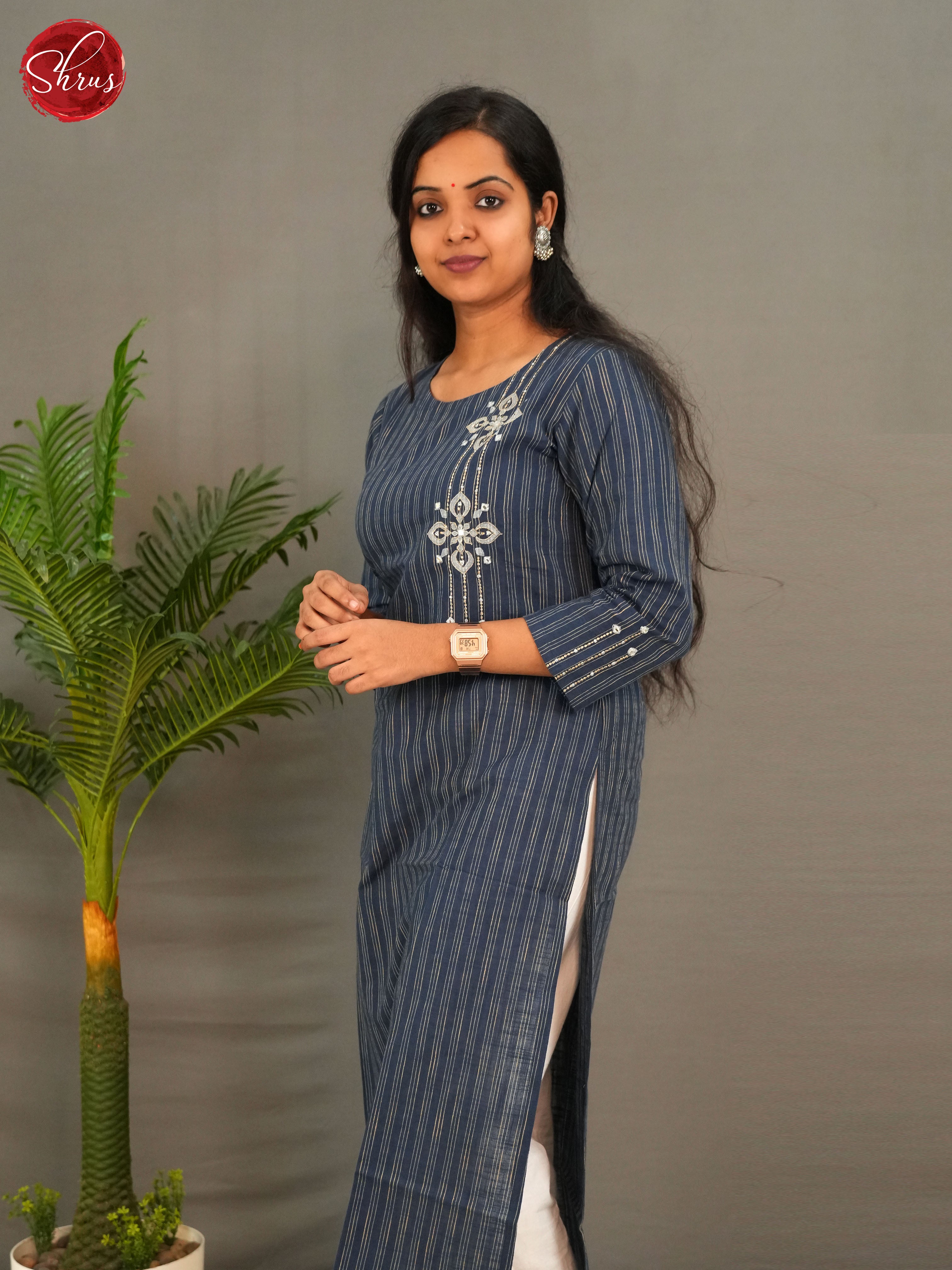 Blue- Casual Readymade Kurti - Shop on ShrusEternity.com