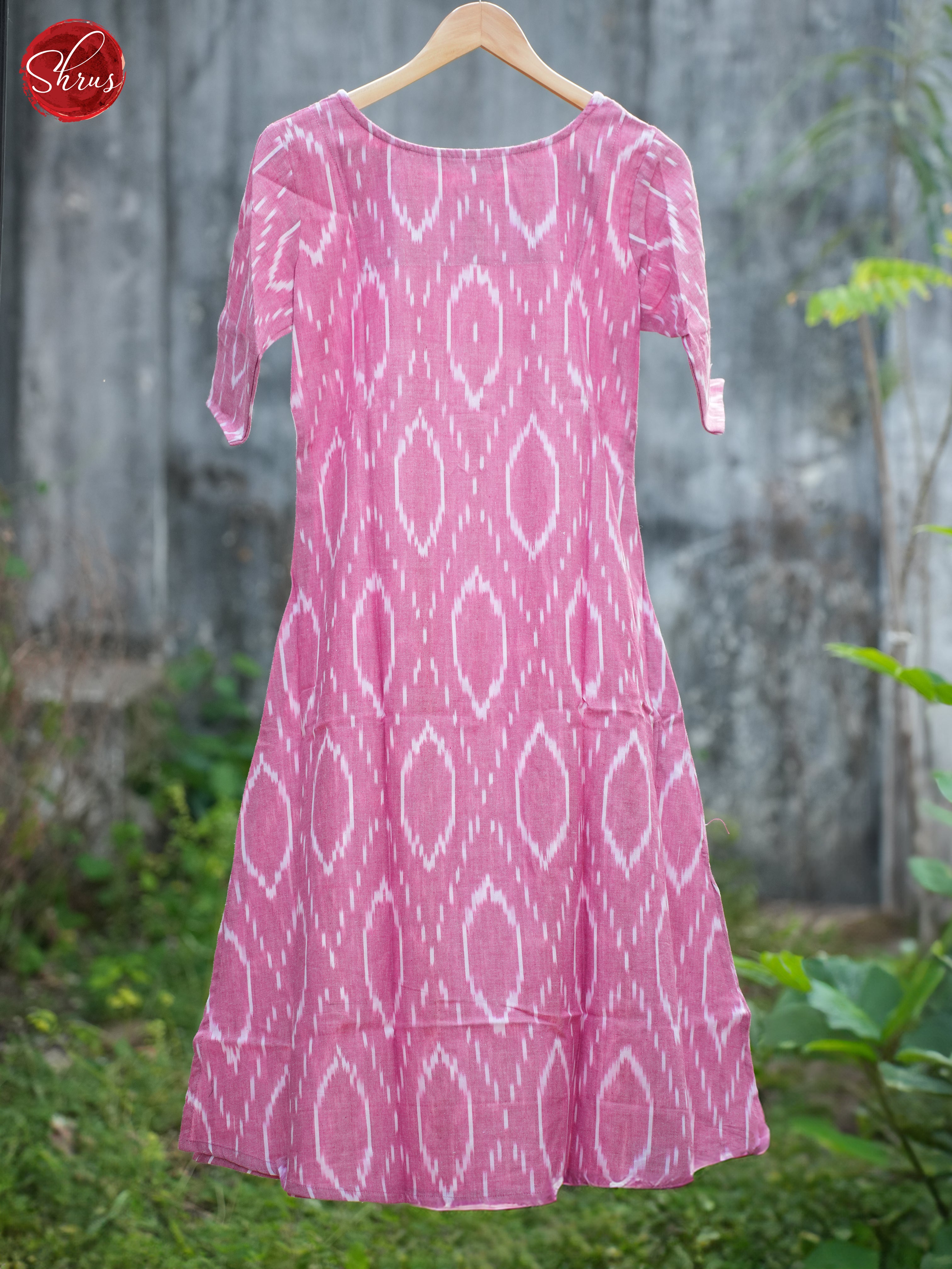 Pink -Ikkat printed Readymade Kurti - Shop on ShrusEternity.com