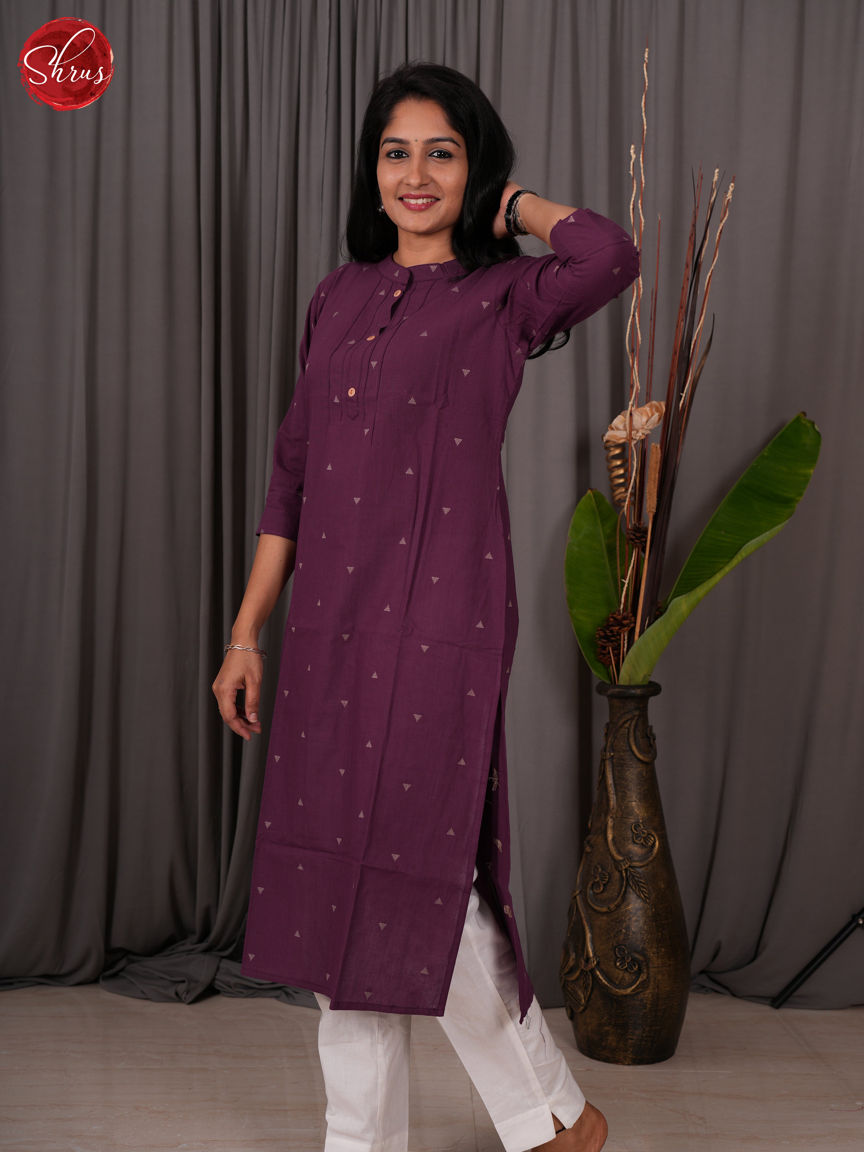 Purple-Readymade Kurti - Shop on ShrusEternity.com