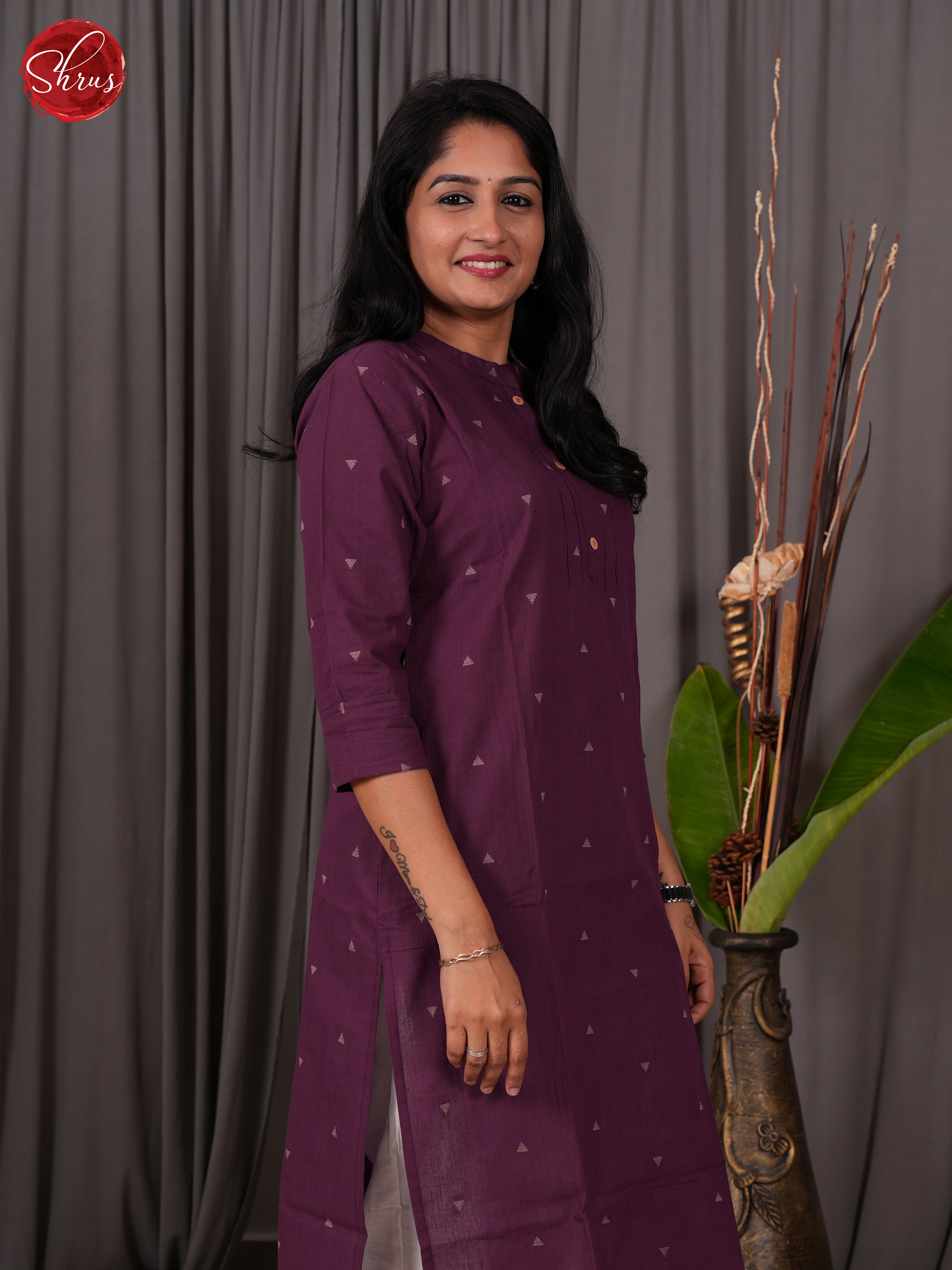 Purple-Readymade Kurti - Shop on ShrusEternity.com