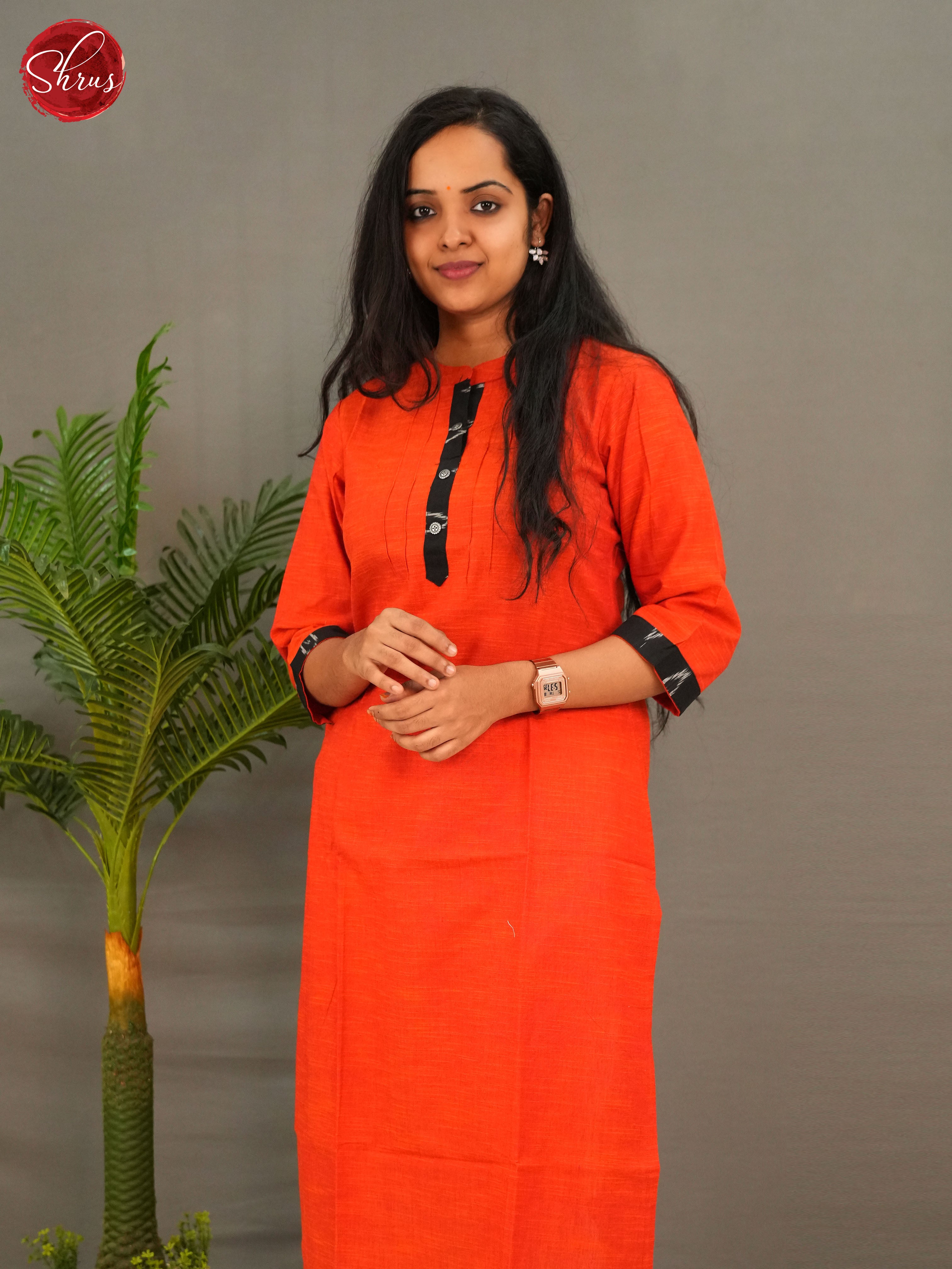 Orange - Readymade Kurti - Shop on ShrusEternity.com