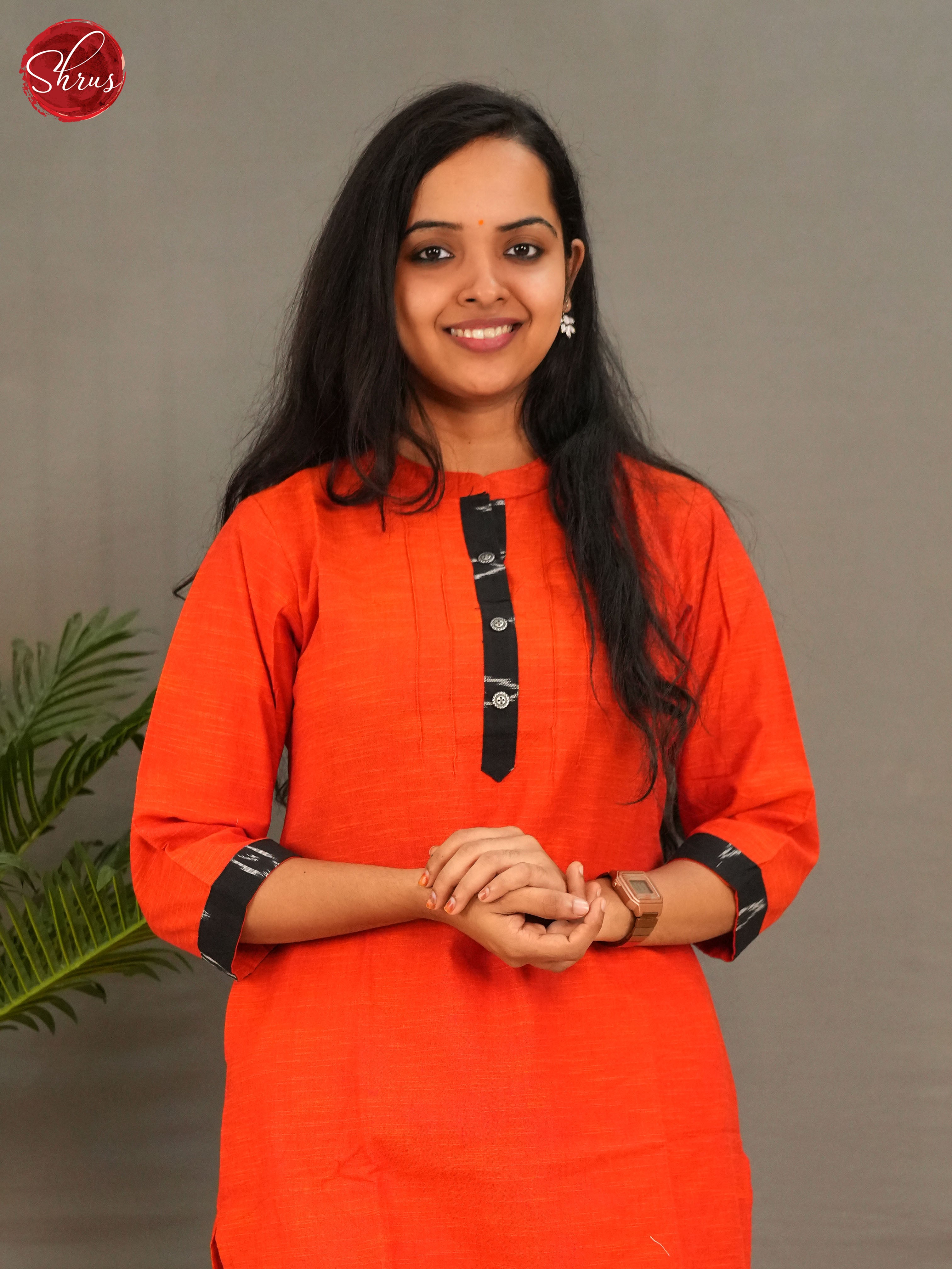Orange - Readymade Kurti - Shop on ShrusEternity.com
