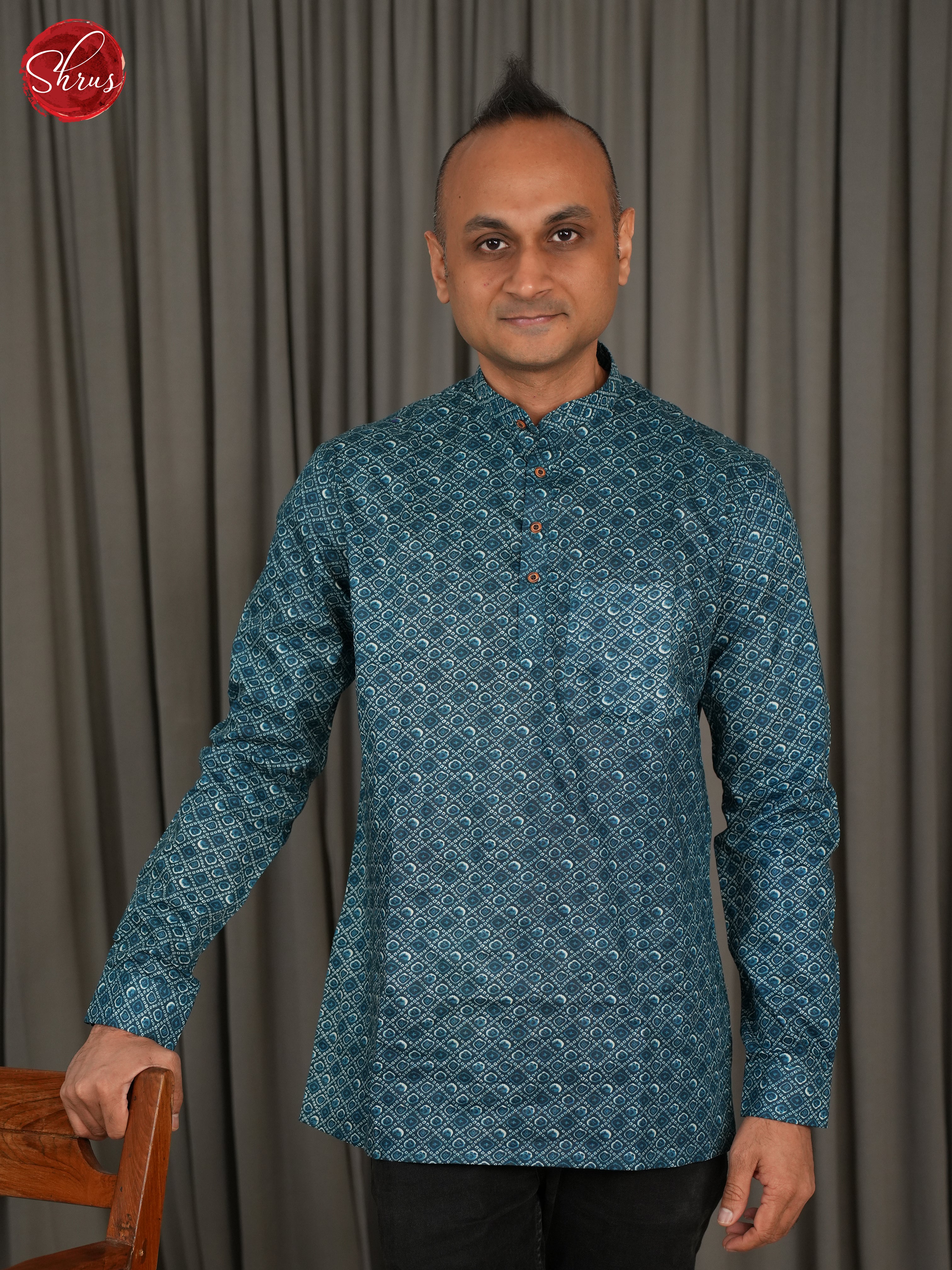 Blue-Readymade Mens Kurta - Shop on ShrusEternity.com