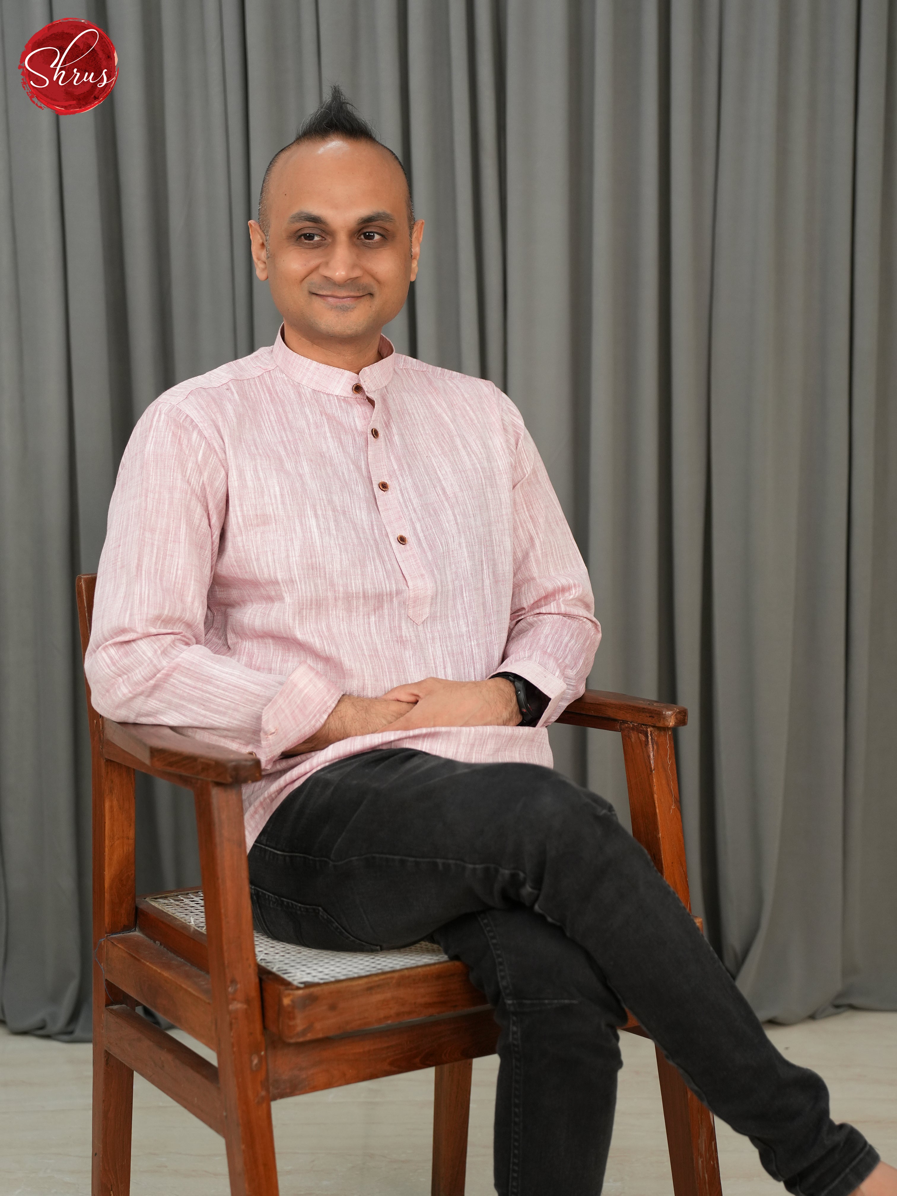 Pale Pink - Readymade Mens Kurta - Shop on ShrusEternity.com