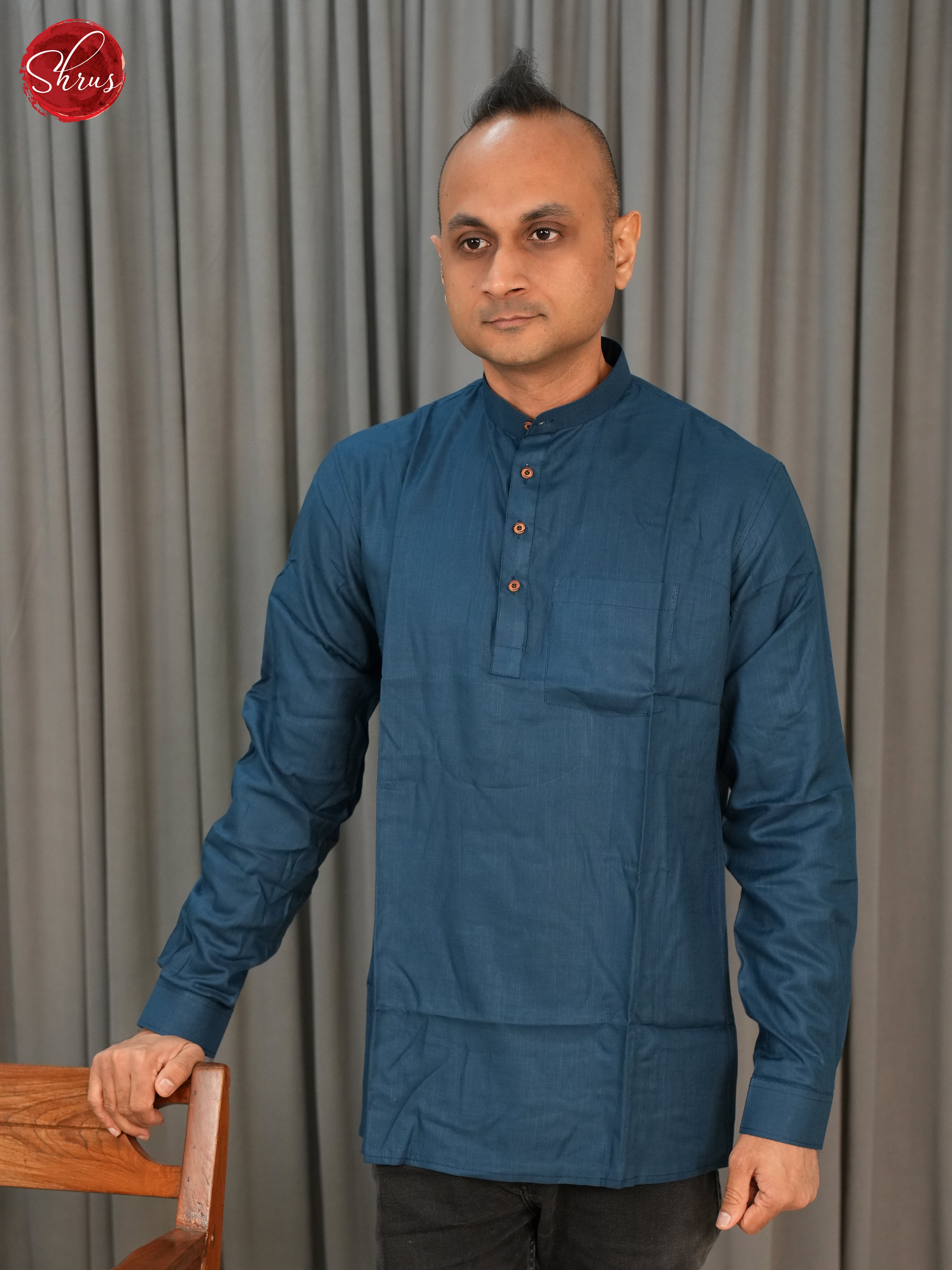 Blue -Readymade Mens Kurta - Shop on ShrusEternity.com