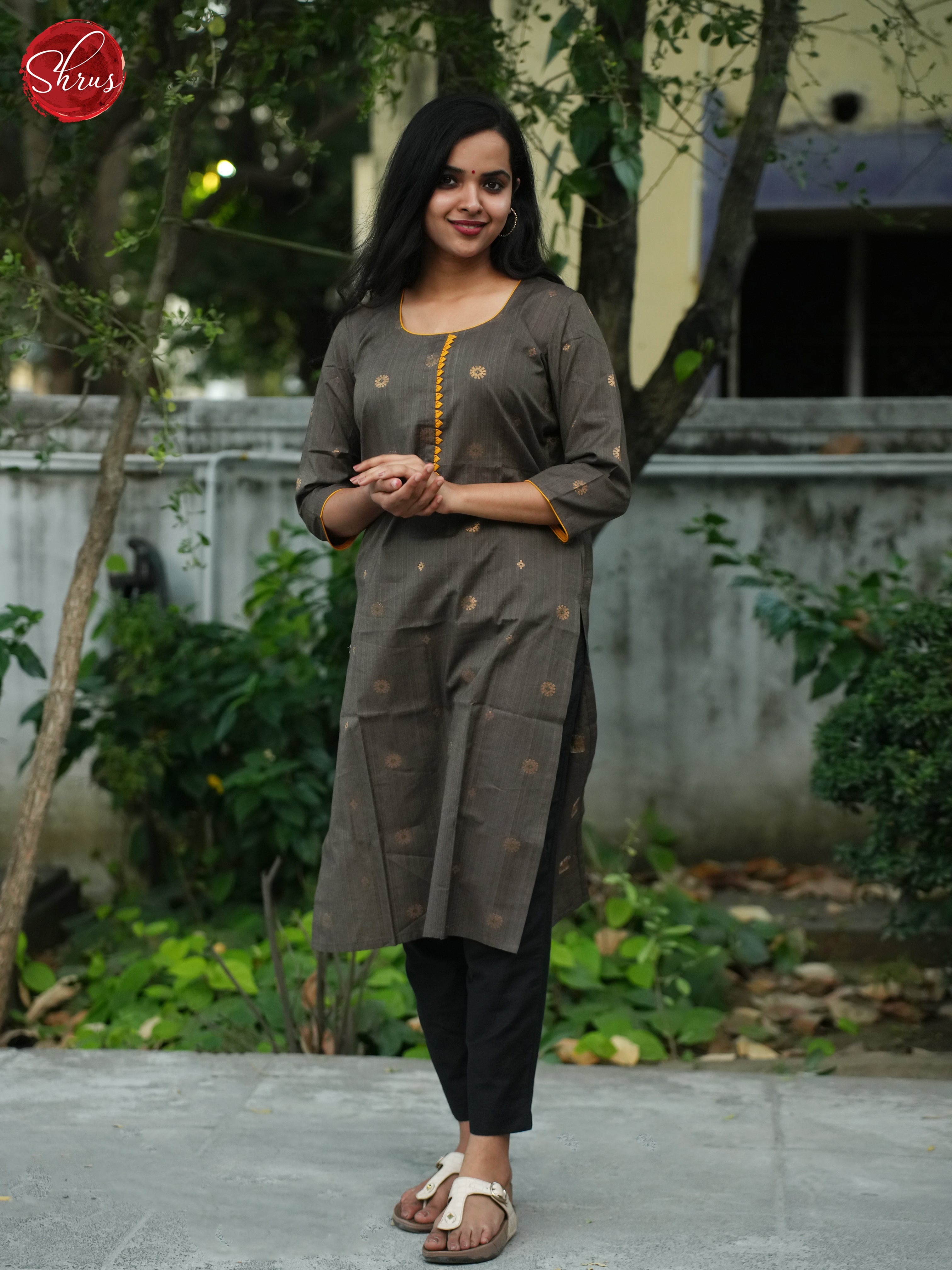 Brown - Readymade kurti - Shop on ShrusEternity.com