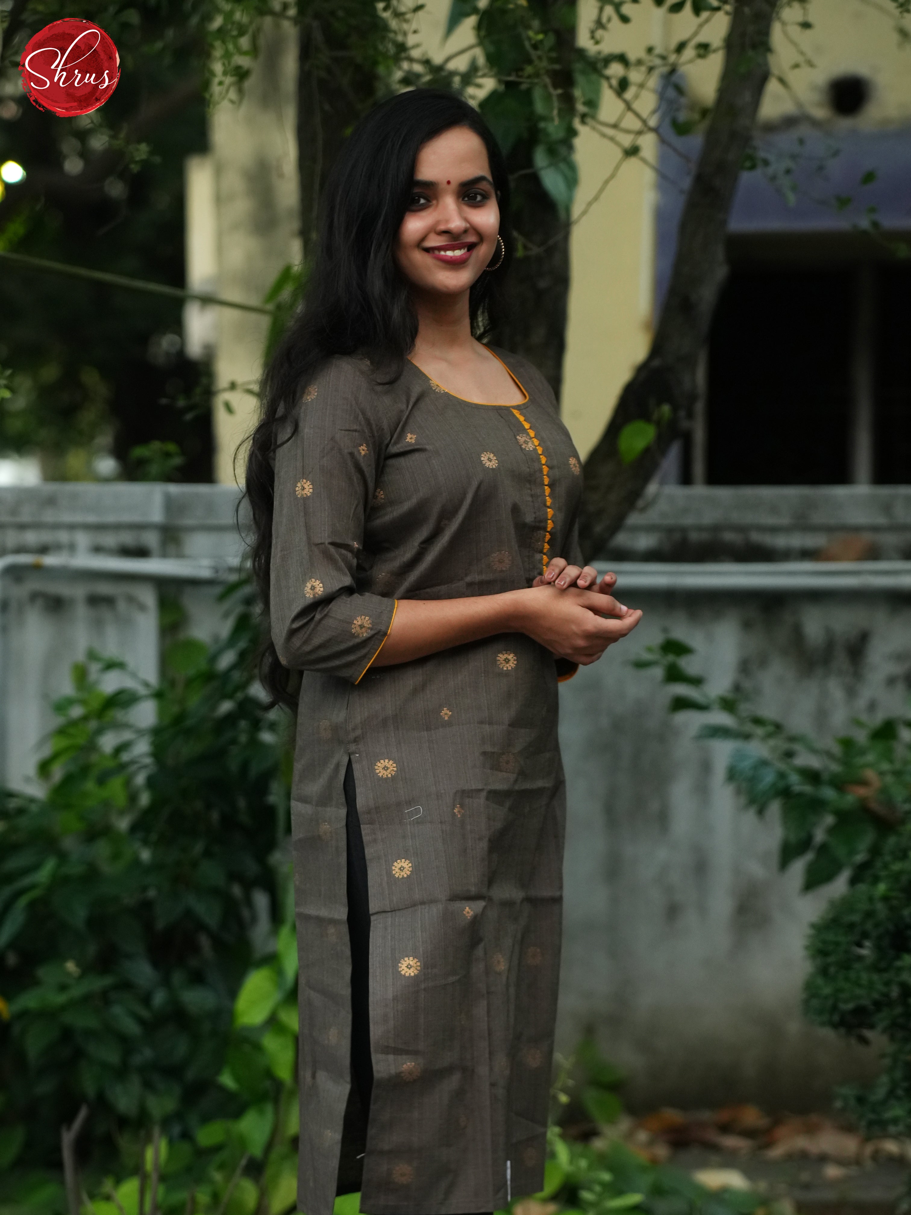 Brown - Readymade kurti - Shop on ShrusEternity.com
