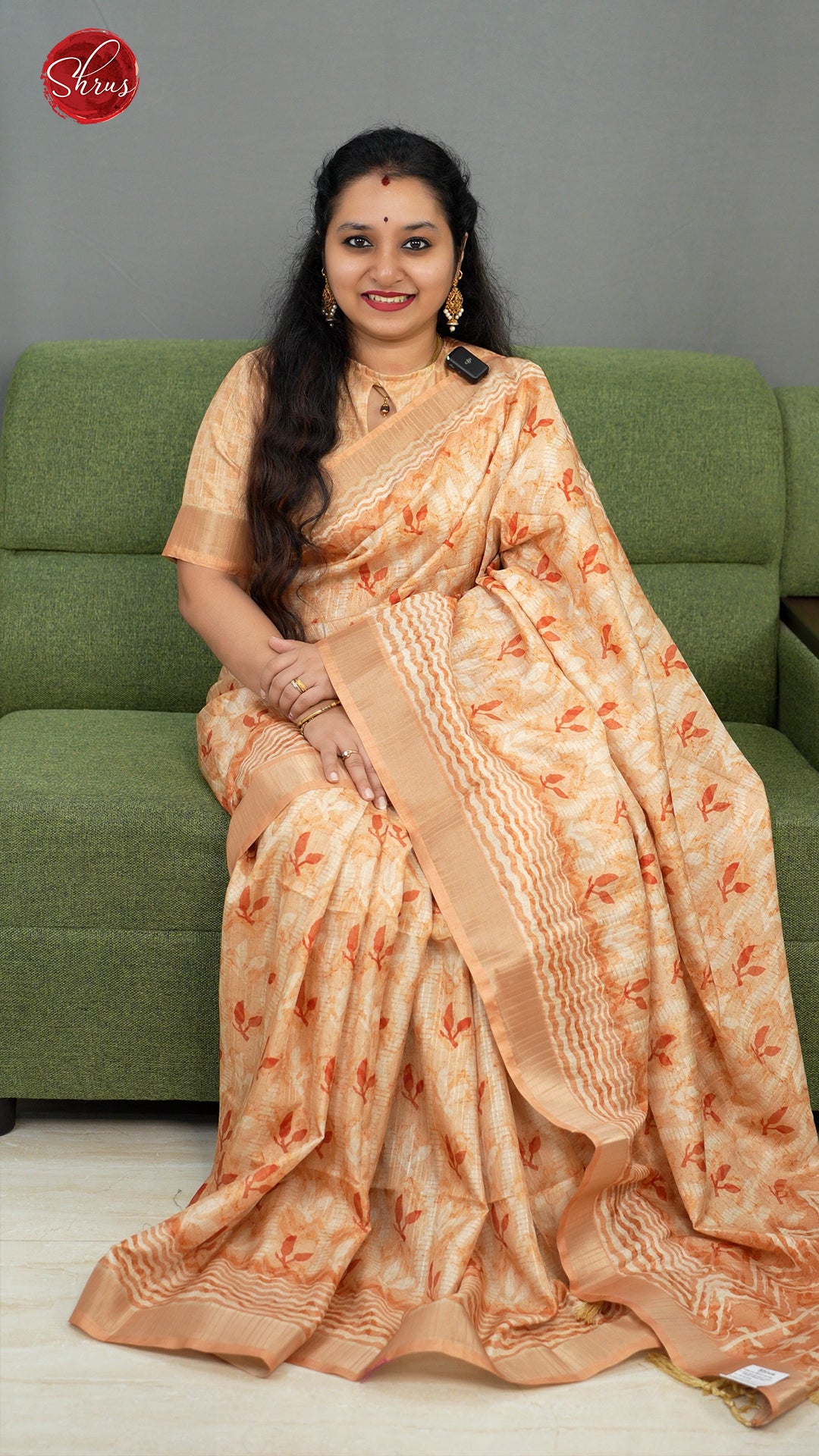 Orange(Single Tone) - Semi Tussar Saree - Shop on ShrusEternity.com