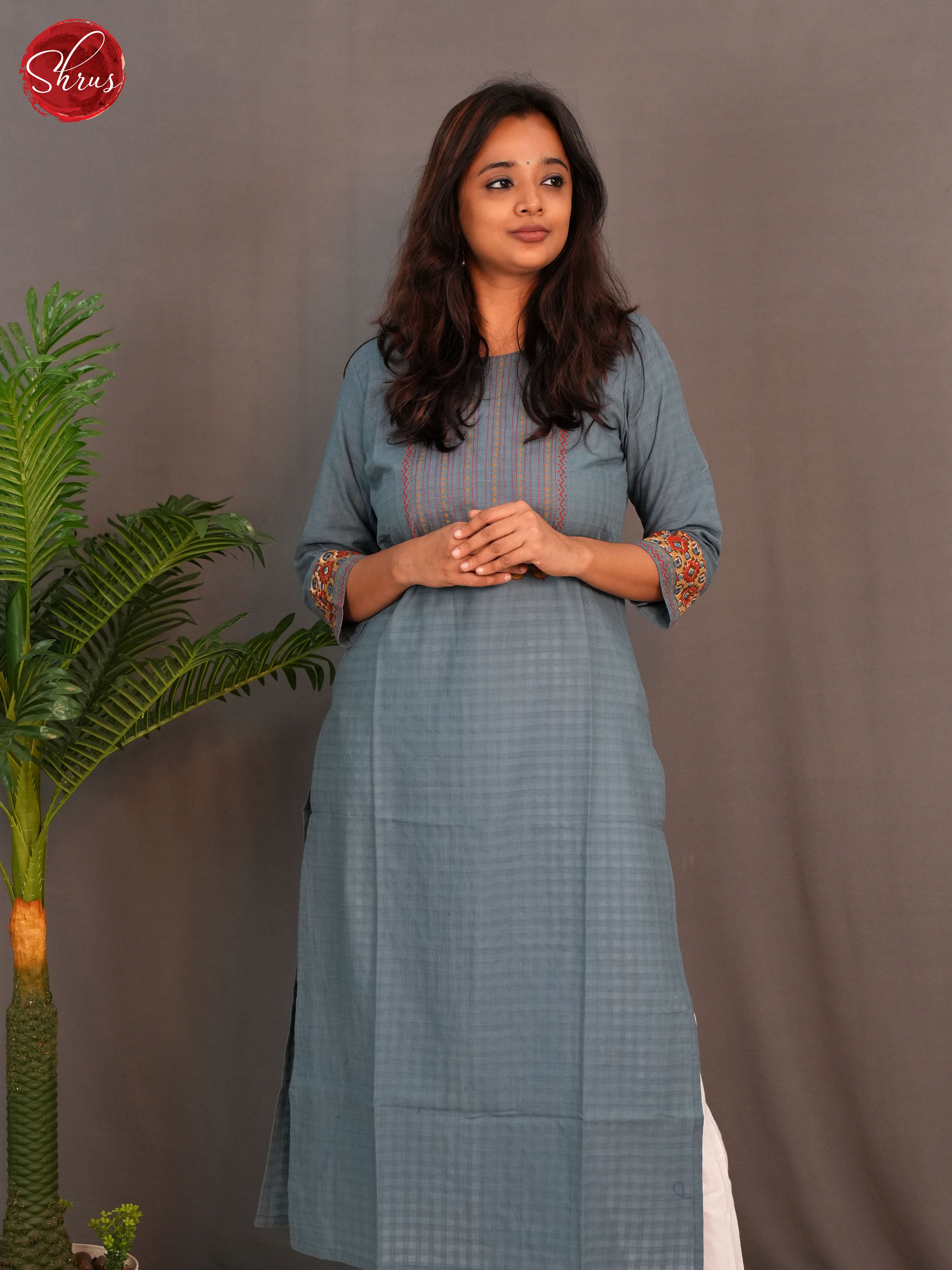 Grey - Readymade Kurti - Shop on ShrusEternity.com