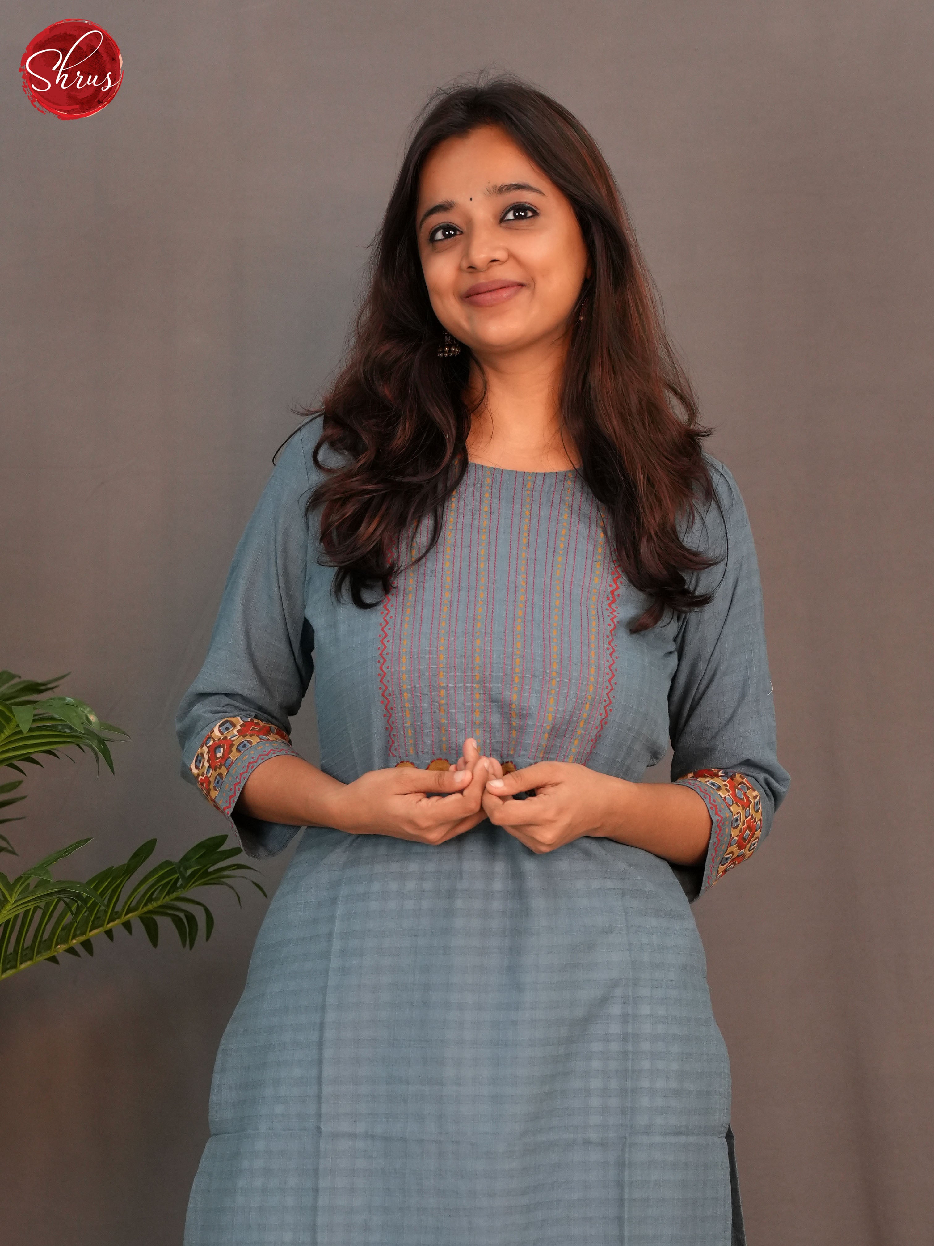 Grey - Readymade Kurti - Shop on ShrusEternity.com