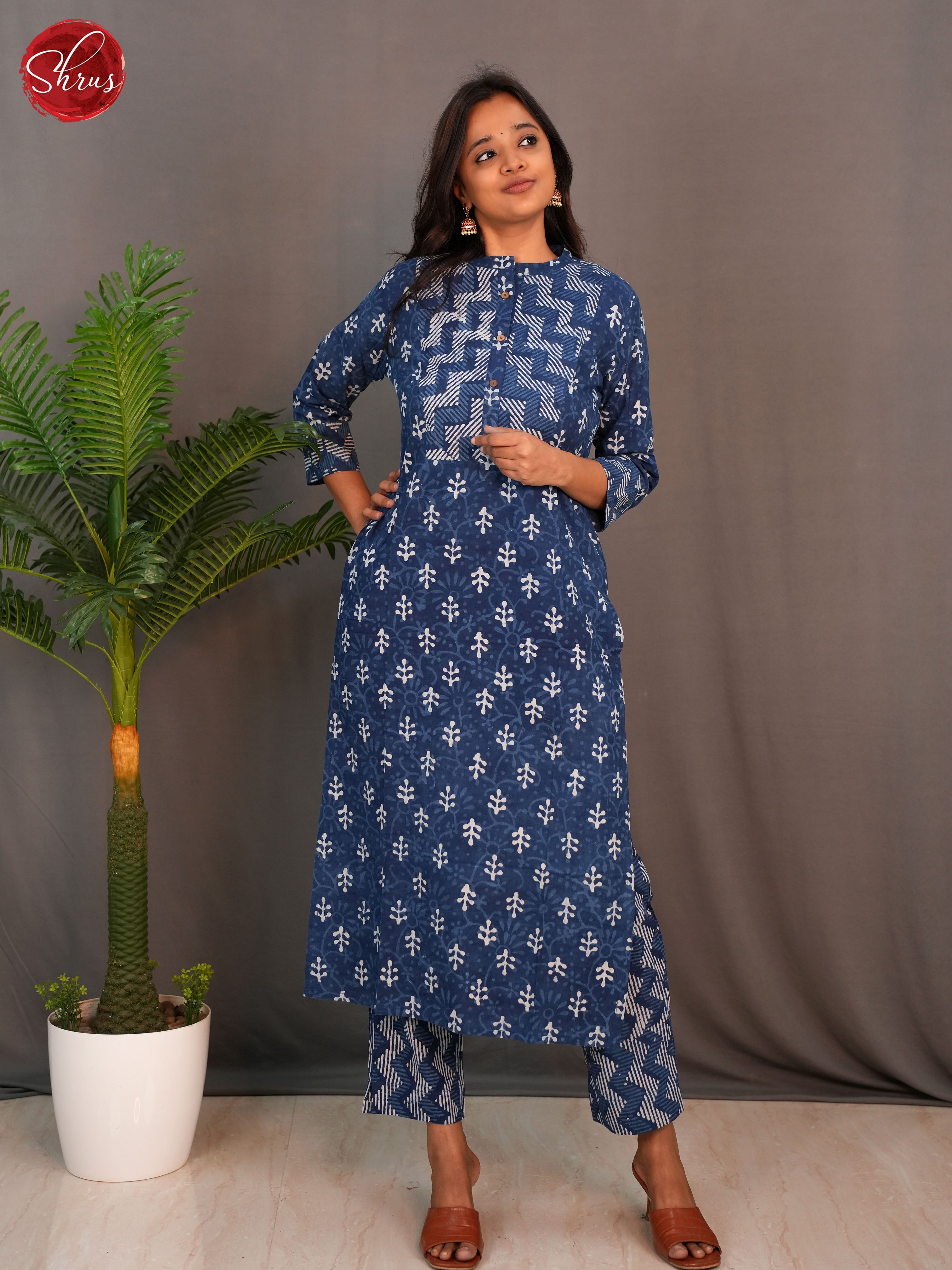 blue - casual Printed 2pc Readymade Salwar - Shop on ShrusEternity.com