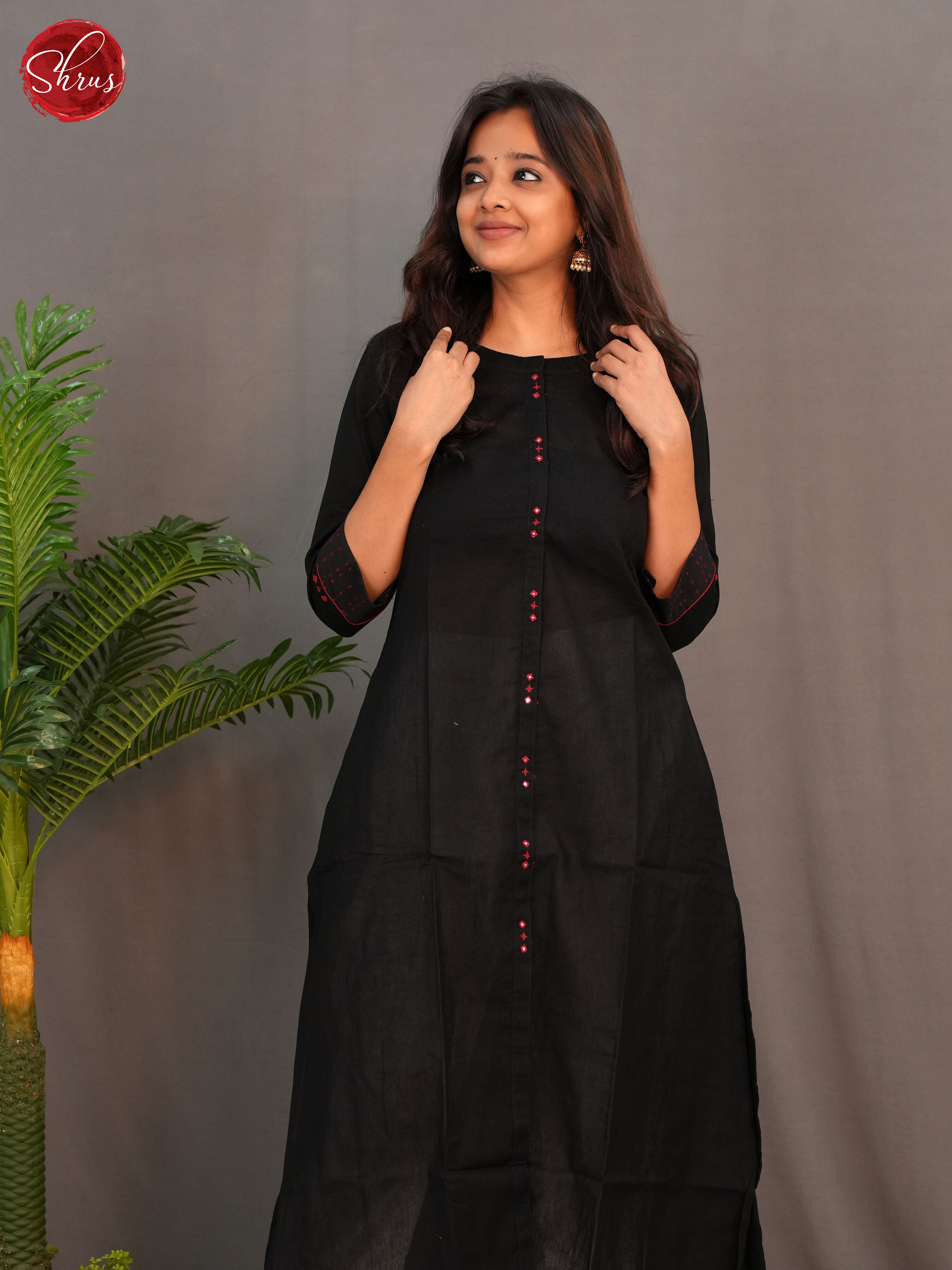 Black - Anarkali Readymade Kurti - Shop on ShrusEternity.com