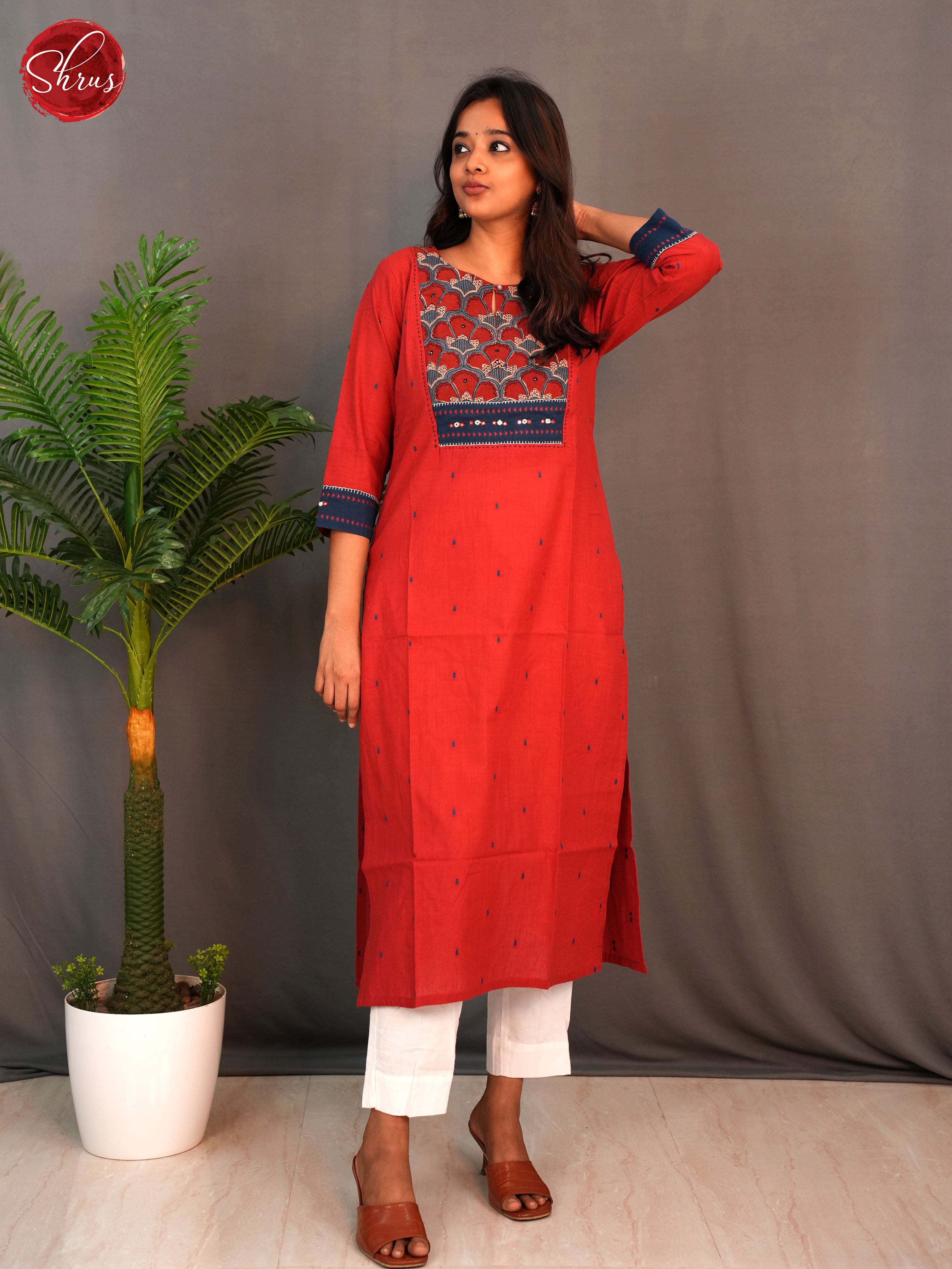 Red & Blue - Readymade Kurti - Shop on ShrusEternity.com
