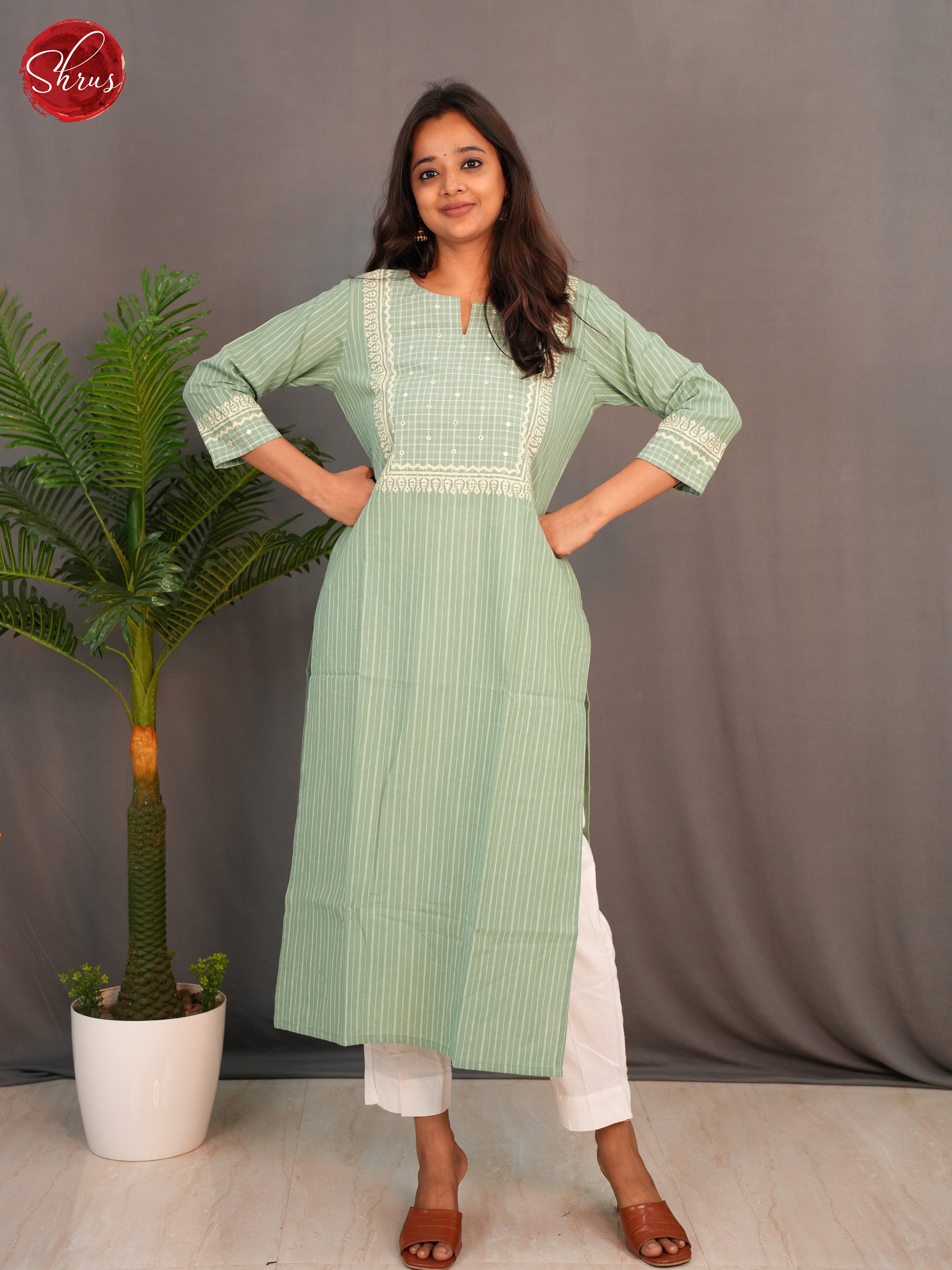 Green - Readymade Kurti - Shop on ShrusEternity.com