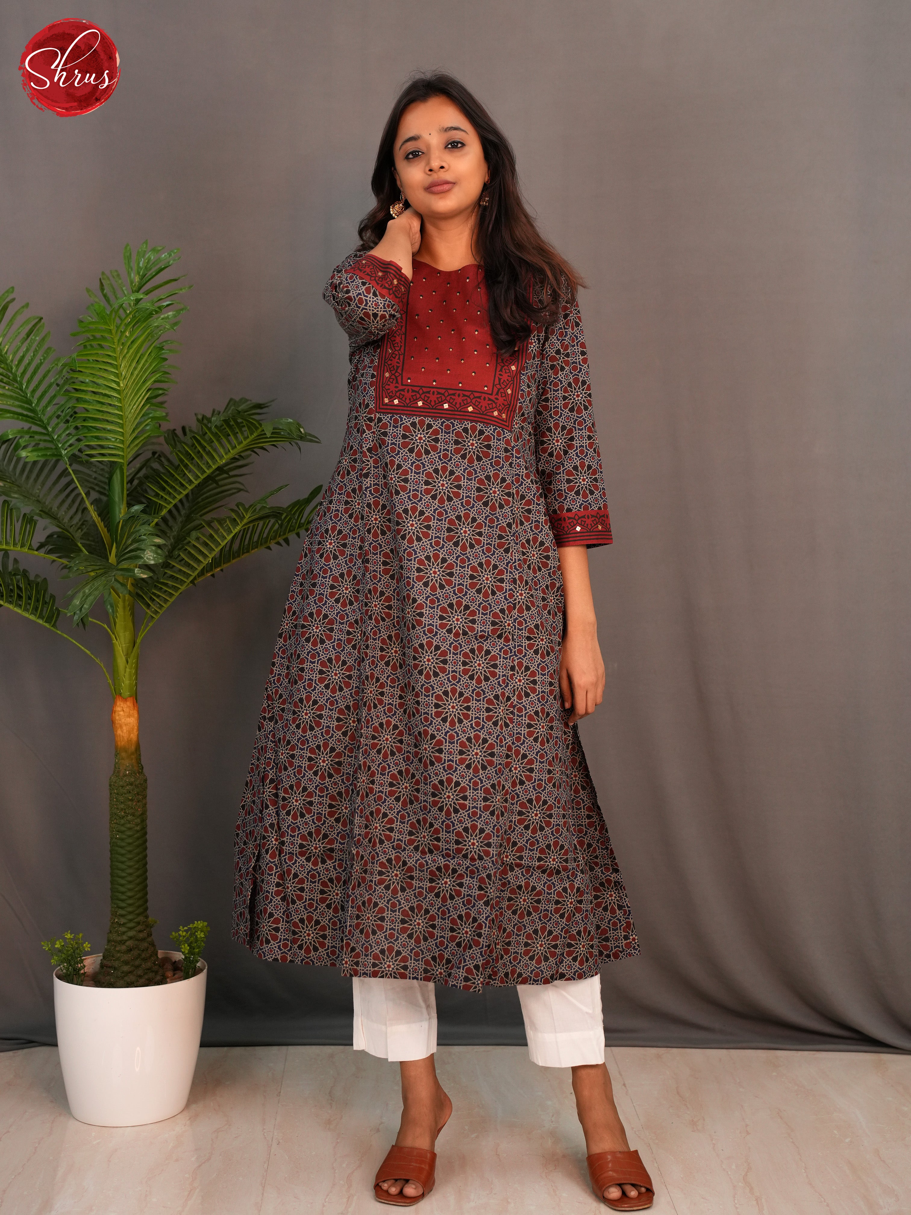 Grey & Maroon- Readymade Suits - Shop on ShrusEternity.com