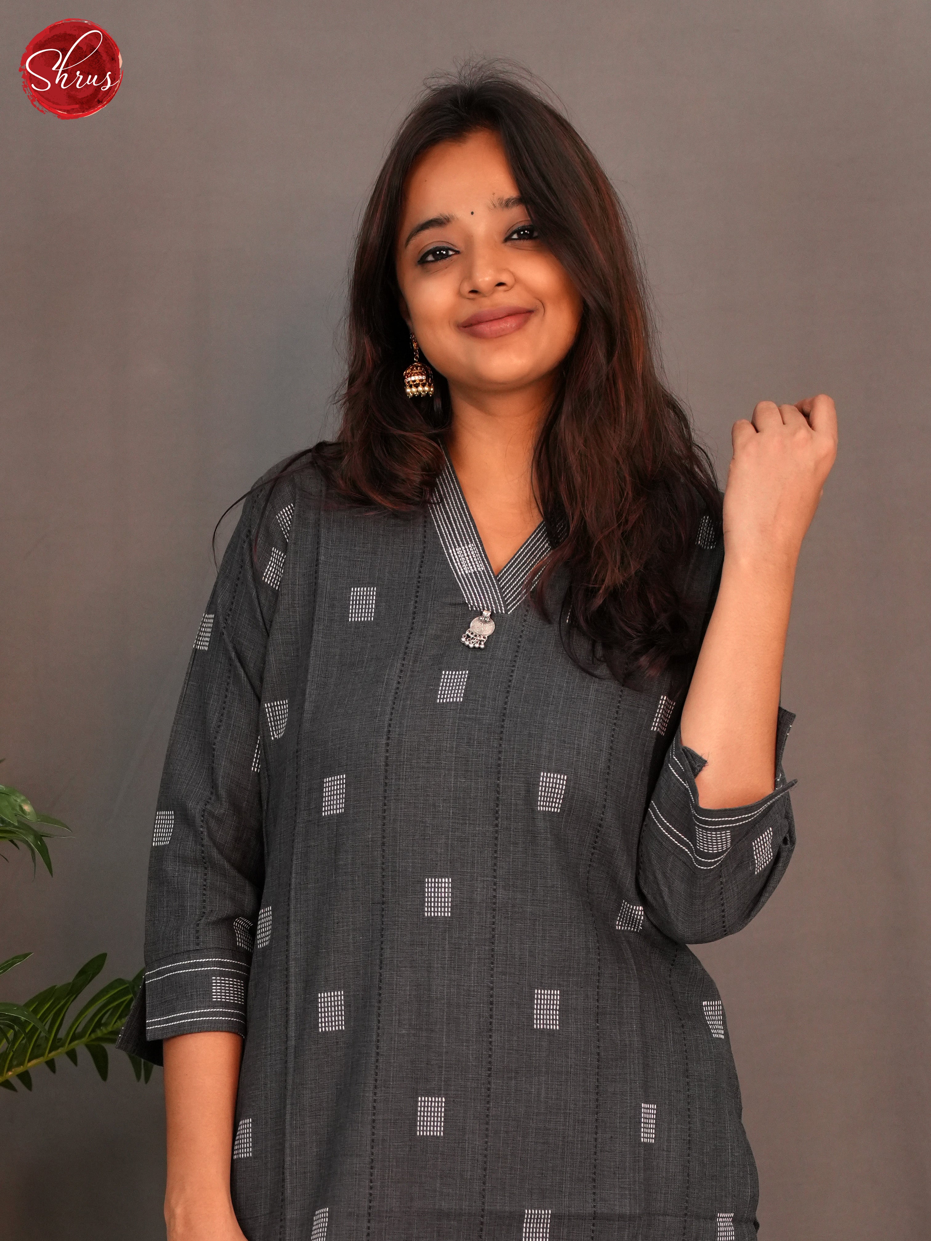 Grey - Casual Readymade Kurti - Shop on ShrusEternity.com