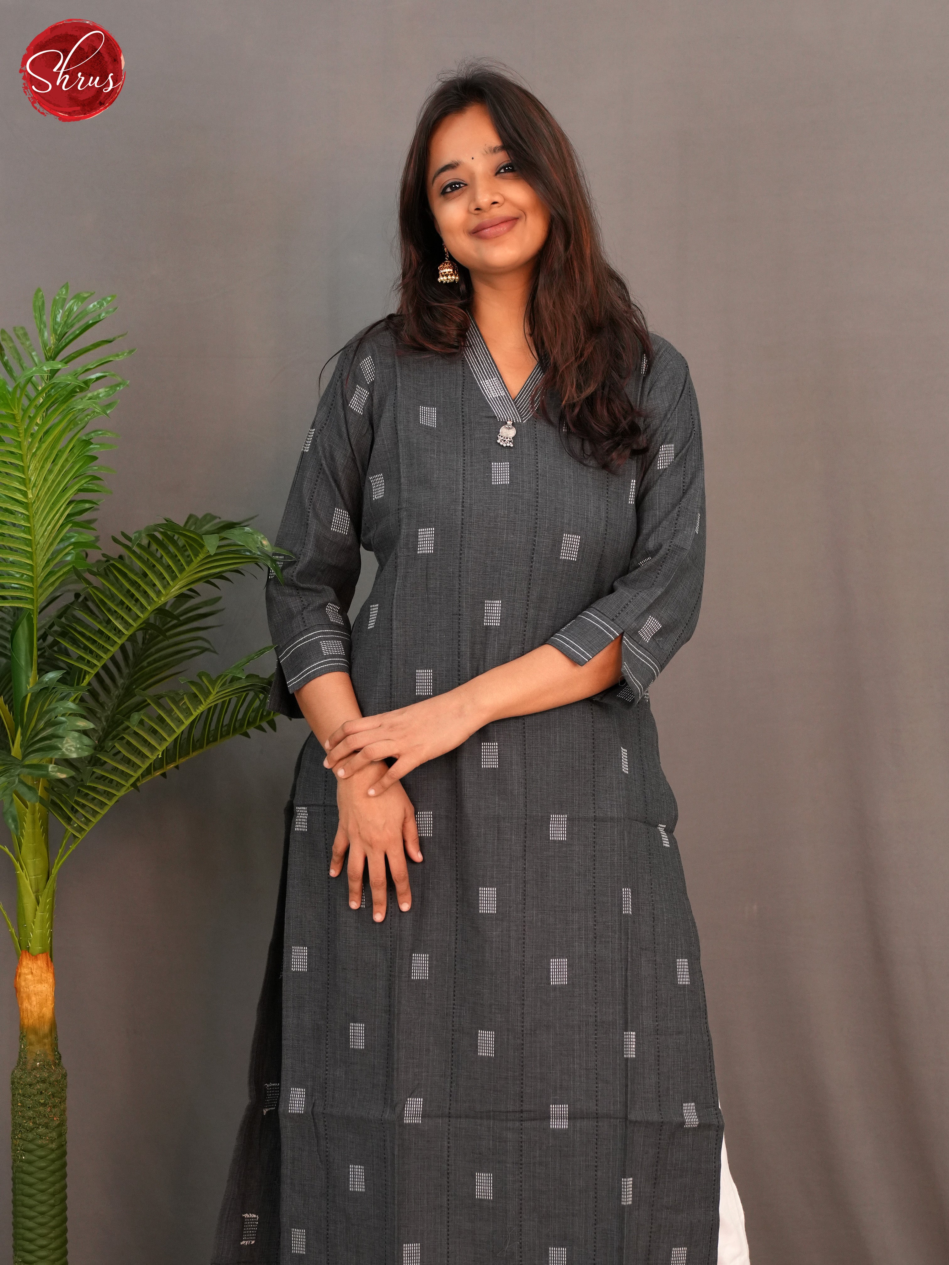 Grey - Casual Readymade Kurti - Shop on ShrusEternity.com