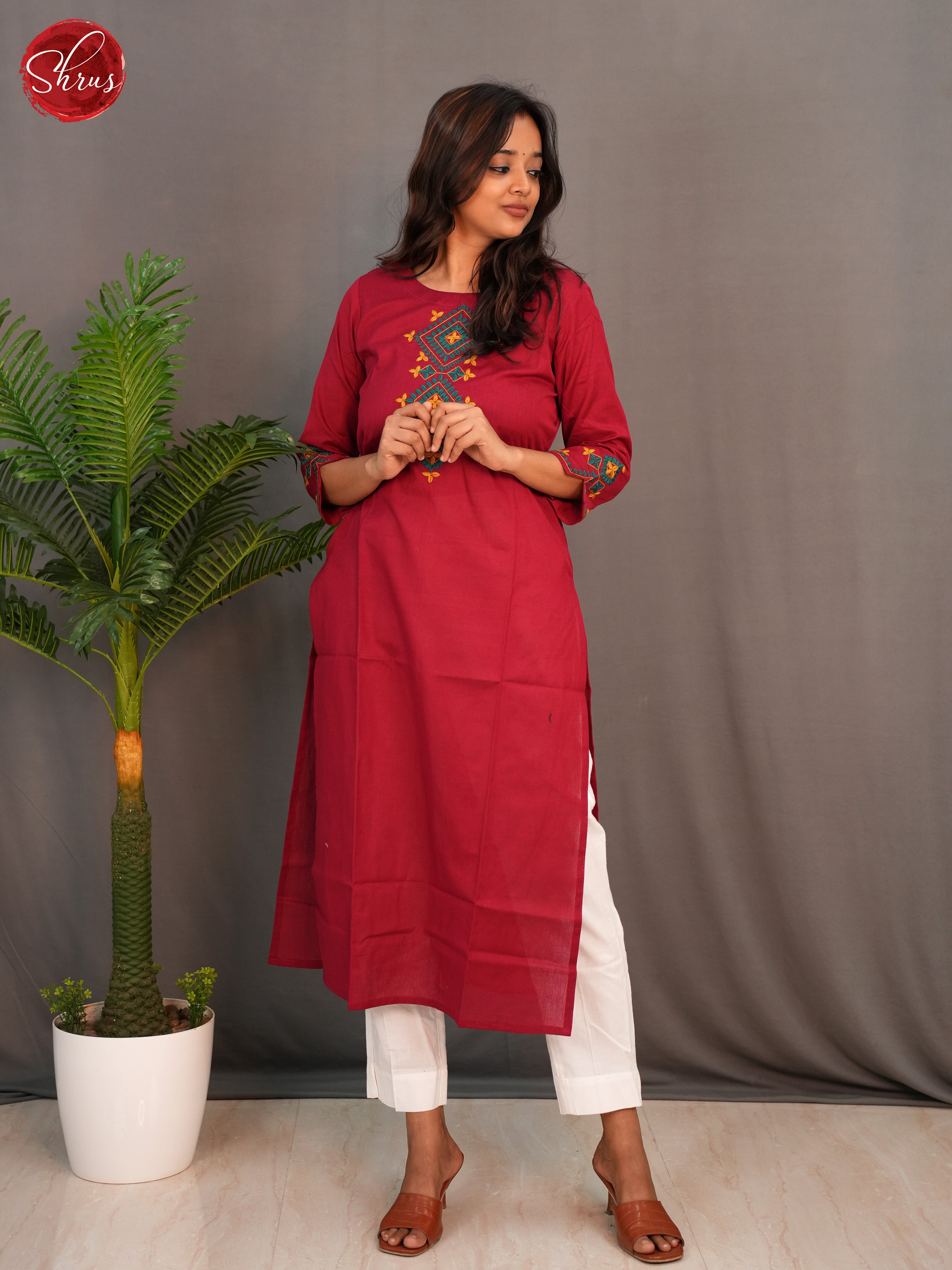 Red - Readymade Kurti - Shop on ShrusEternity.com