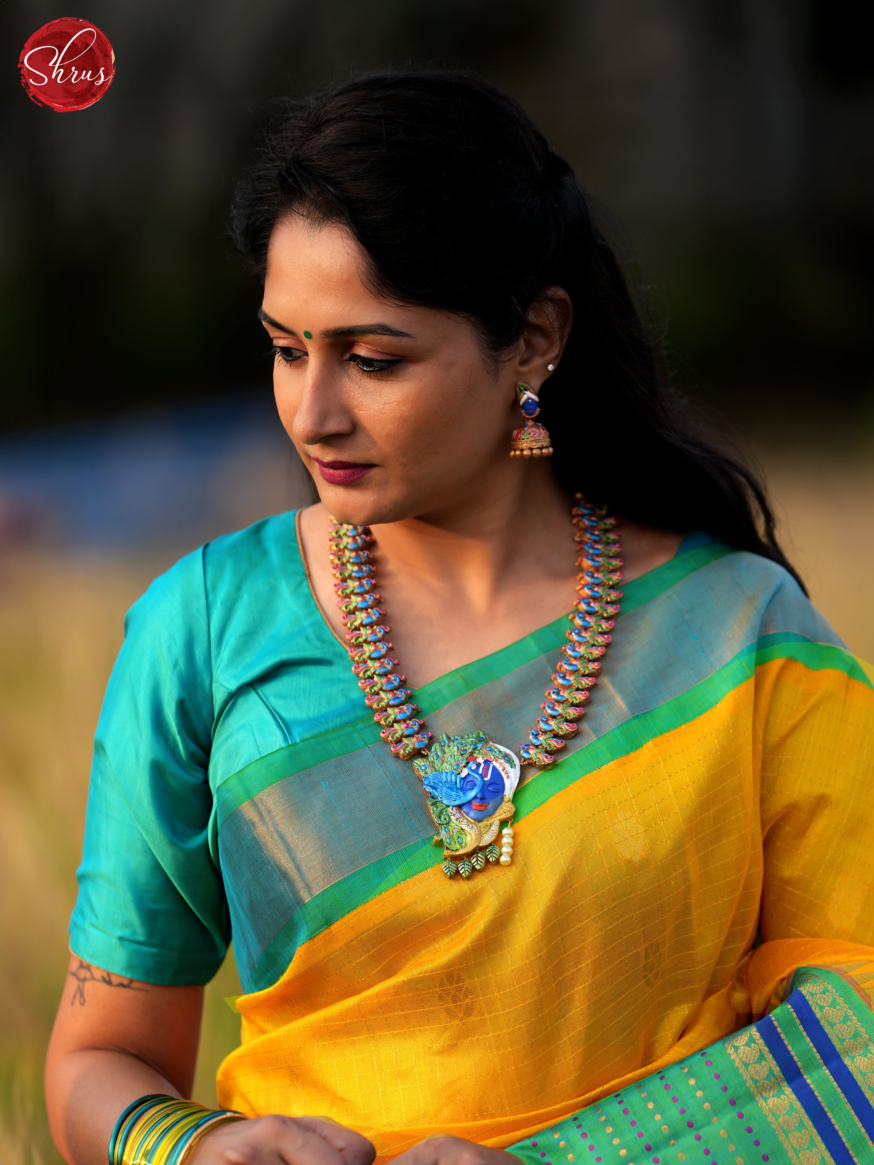Light Mango Yellow And Green- Silk Cotton saree - Shop on ShrusEternity.com