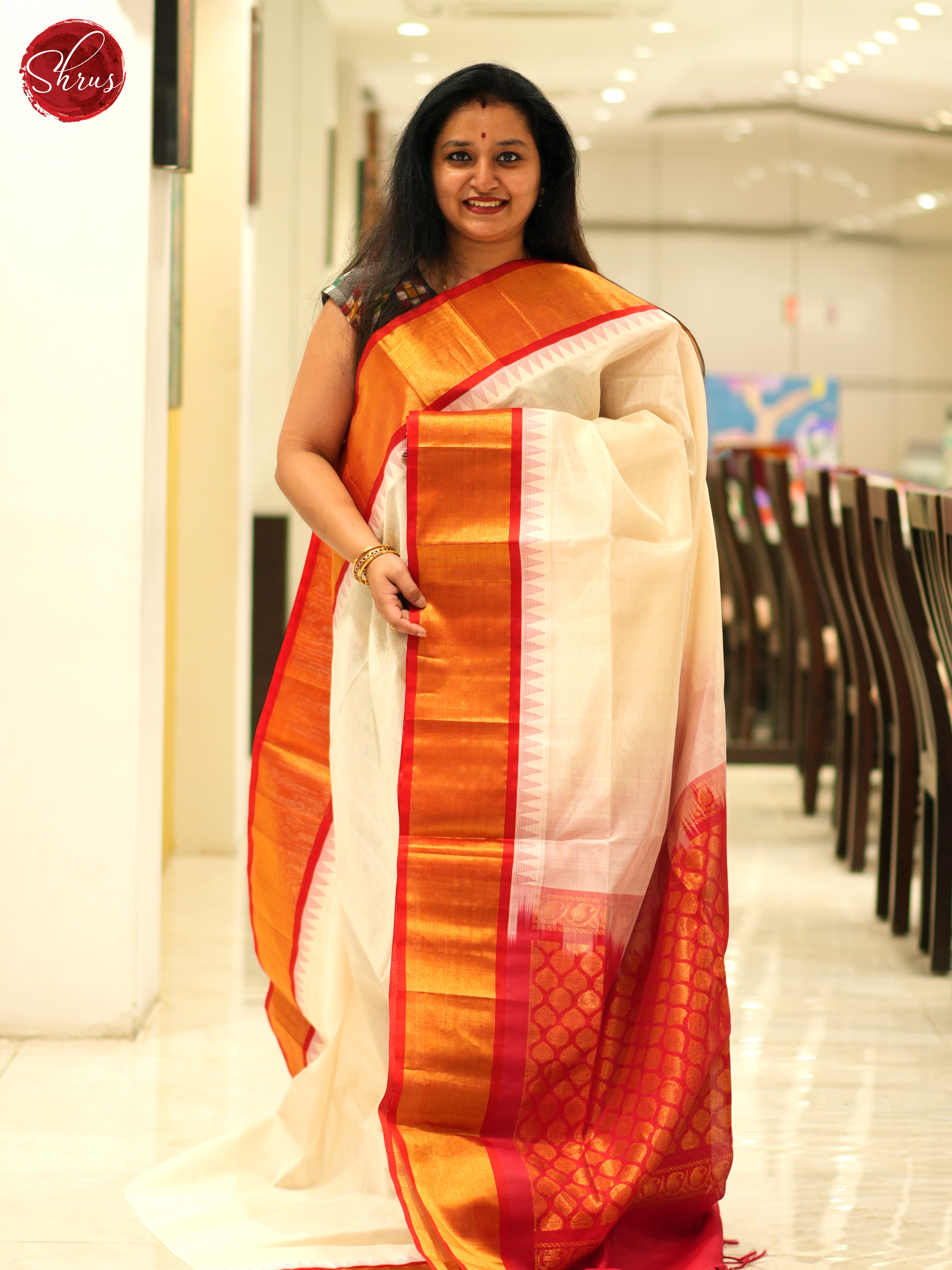 Cream And Red - Silk Cotton - Shop on ShrusEternity.com