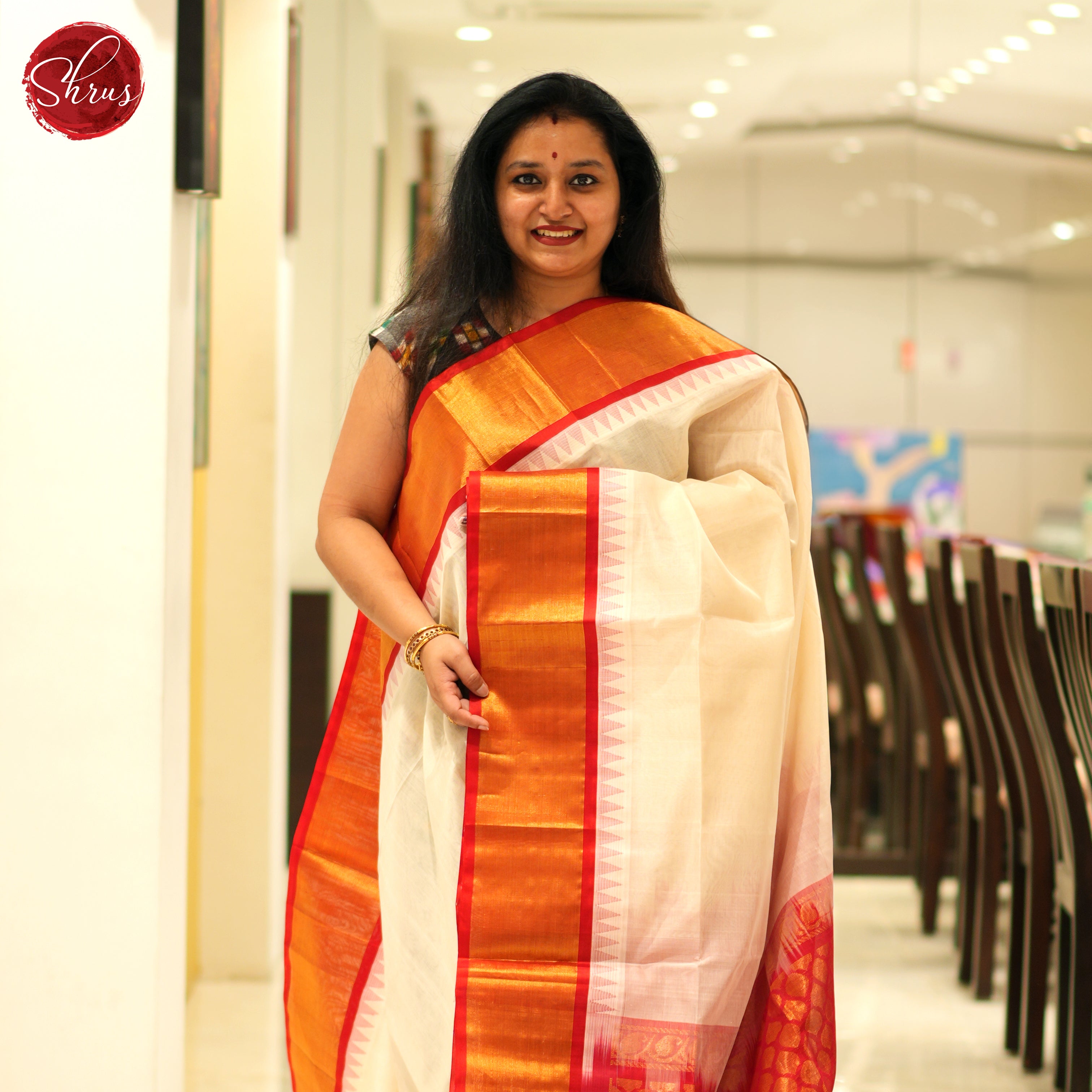 Cream And Red - Silk Cotton - Shop on ShrusEternity.com