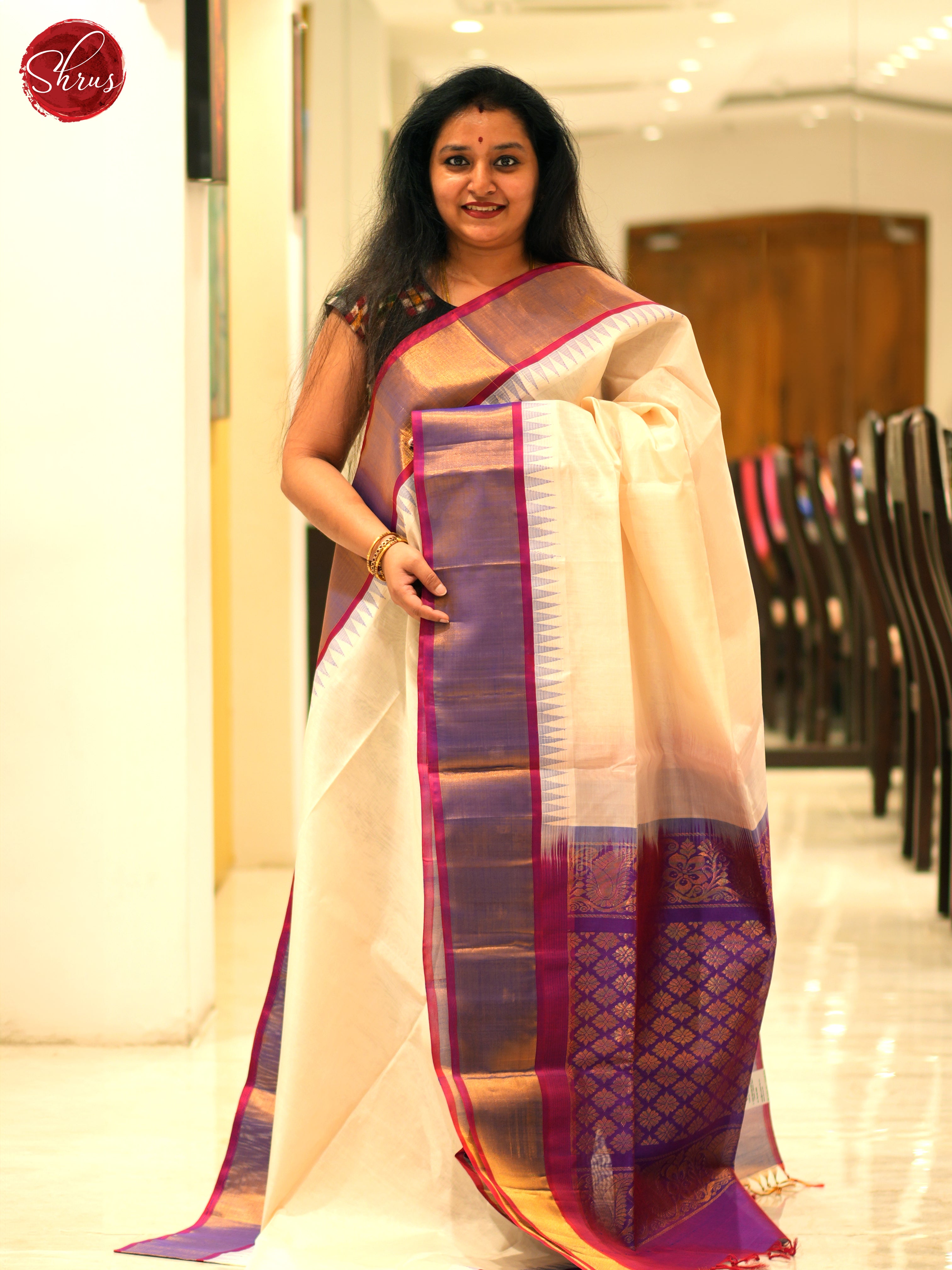 Cream And Purpule - Silk Cotton - Shop on ShrusEternity.com