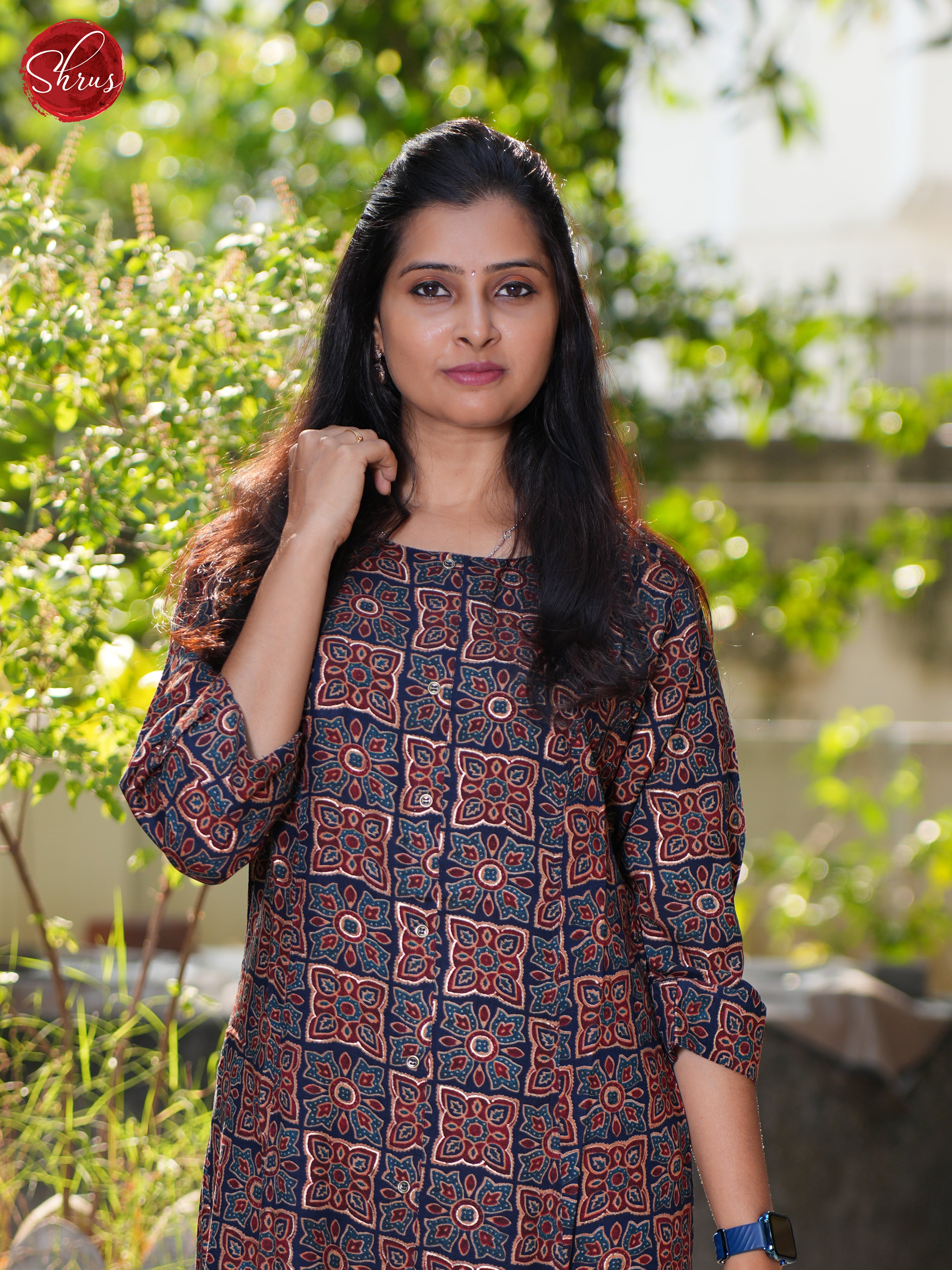 Blue -Casual Printed Readymade Kurti - Shop on ShrusEternity.com