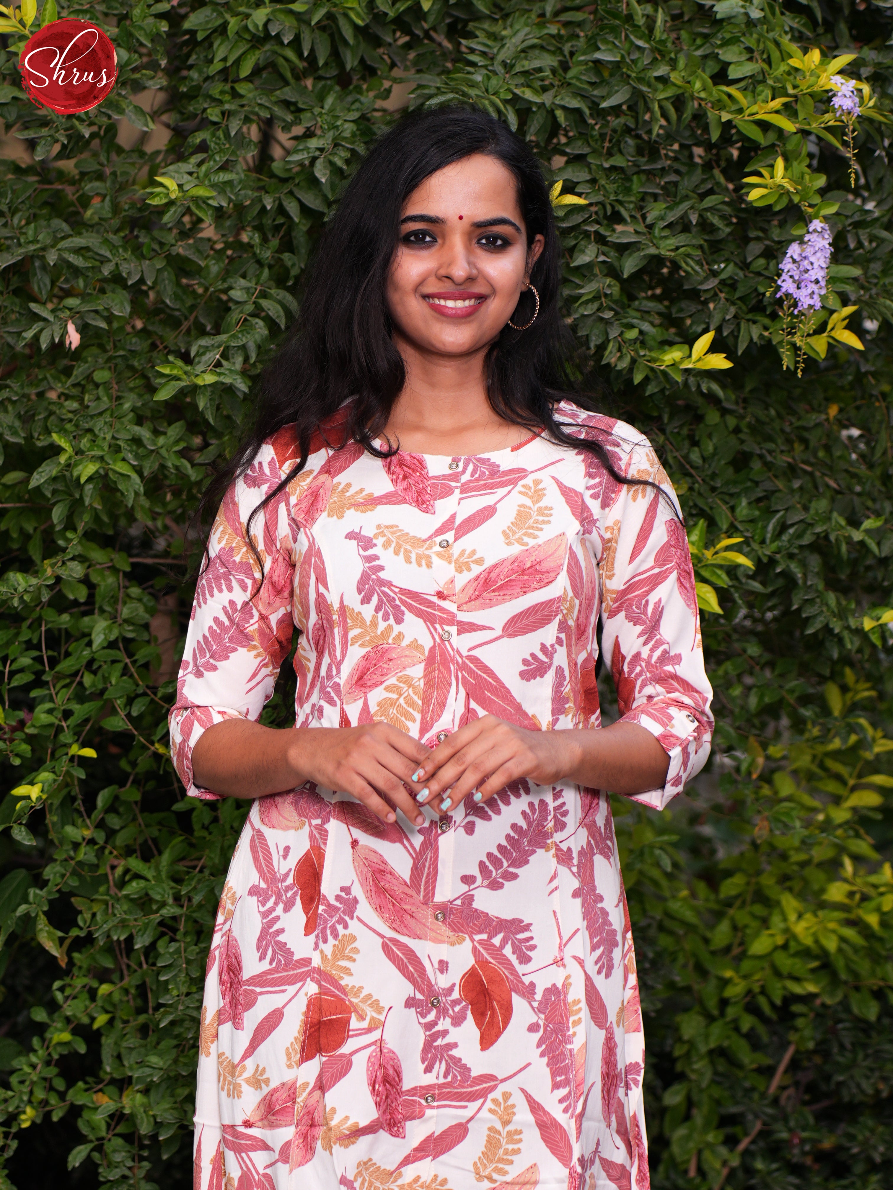 Cream & Pink- Readymade Kurti - Shop on ShrusEternity.com