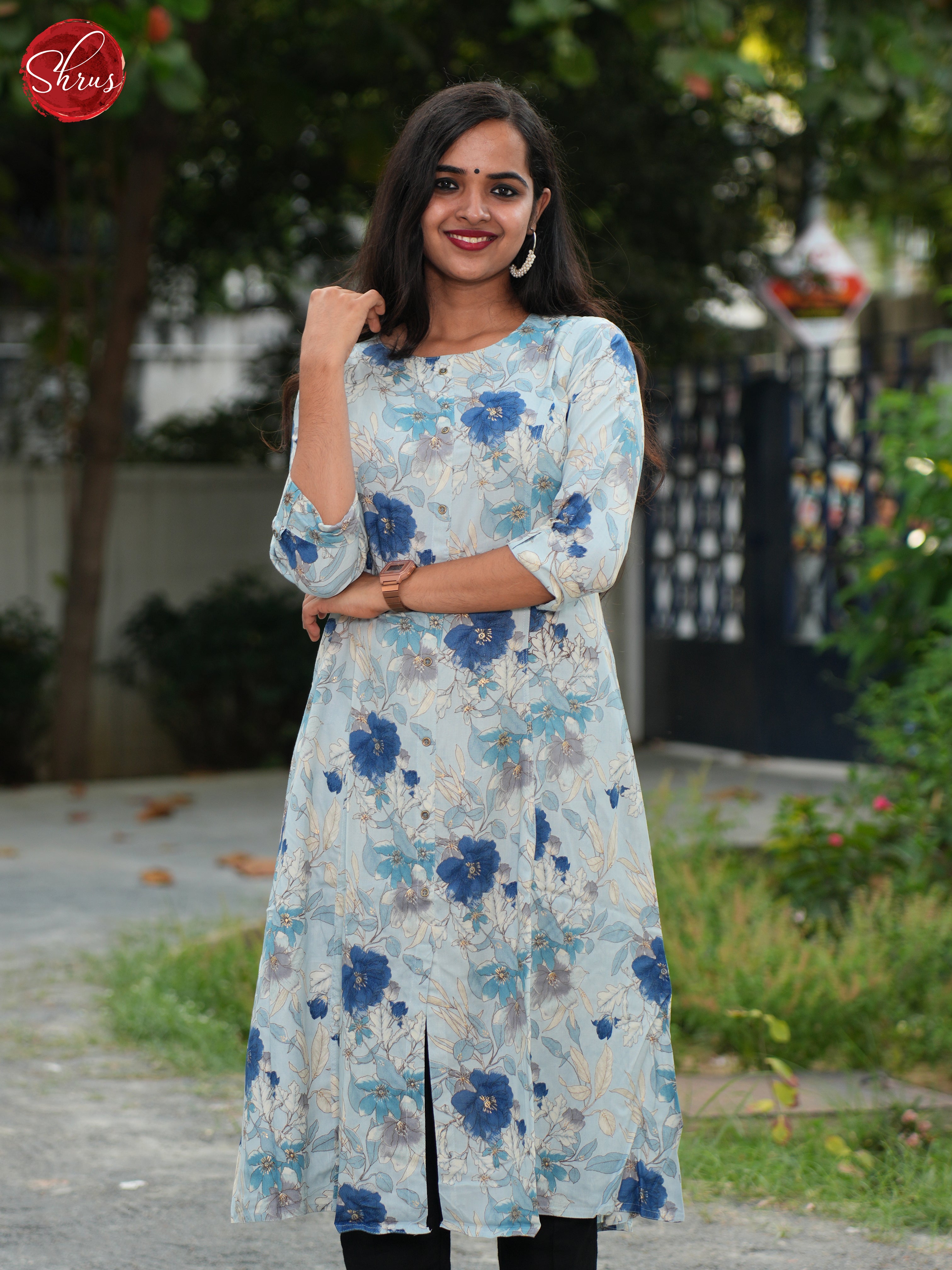 Blue - Readymade Kurti - Shop on ShrusEternity.com