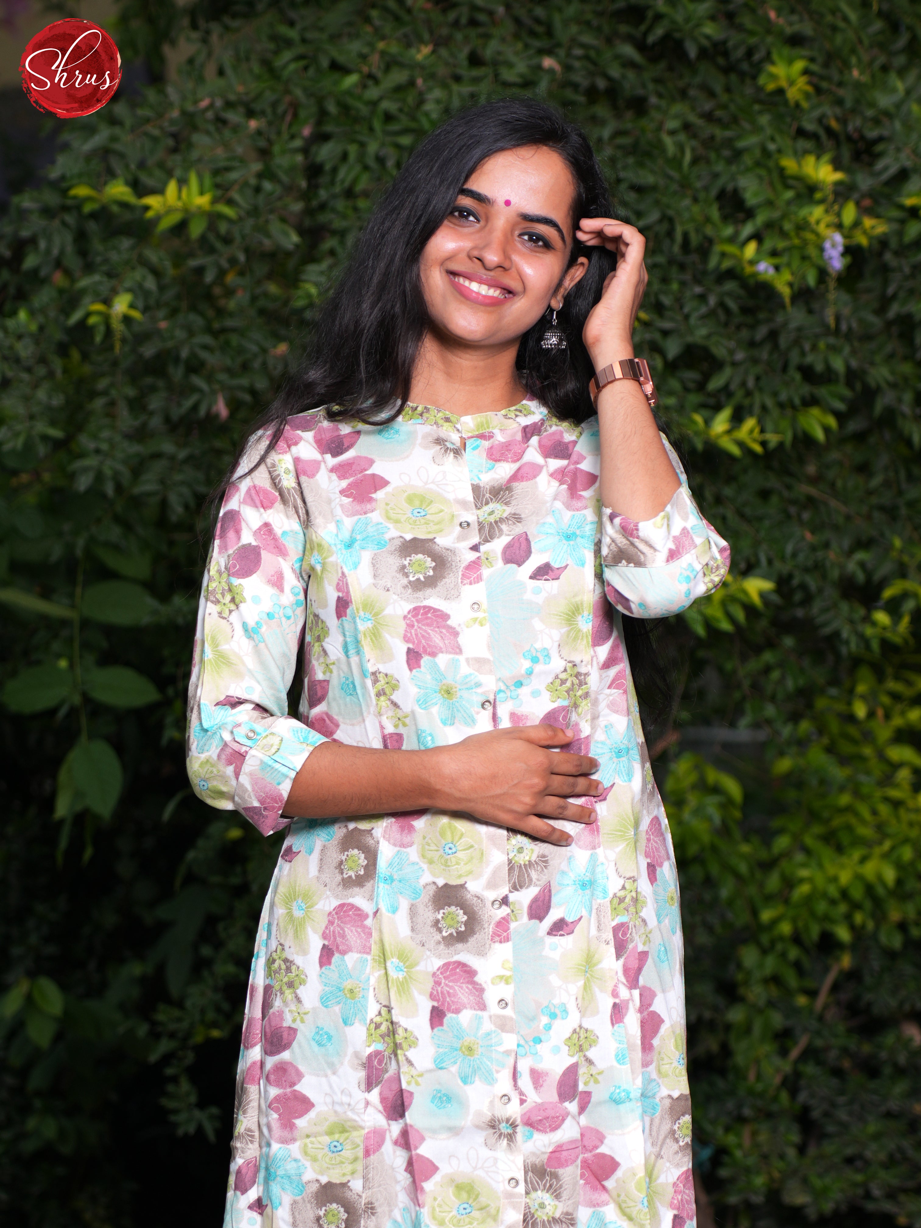 Cream & Pink- Casual Kurti - Shop on ShrusEternity.com