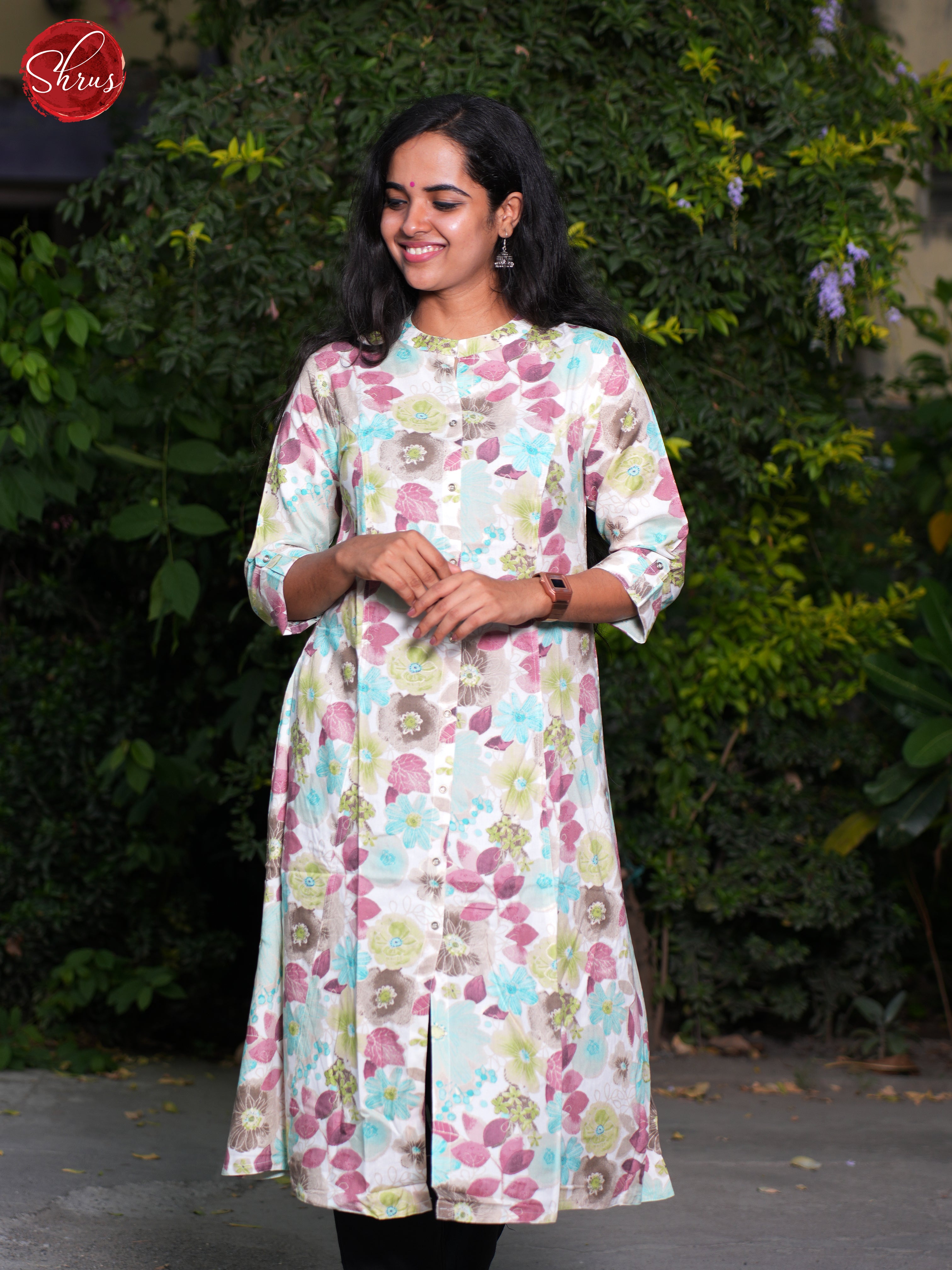 Cream & Pink- Casual Kurti - Shop on ShrusEternity.com