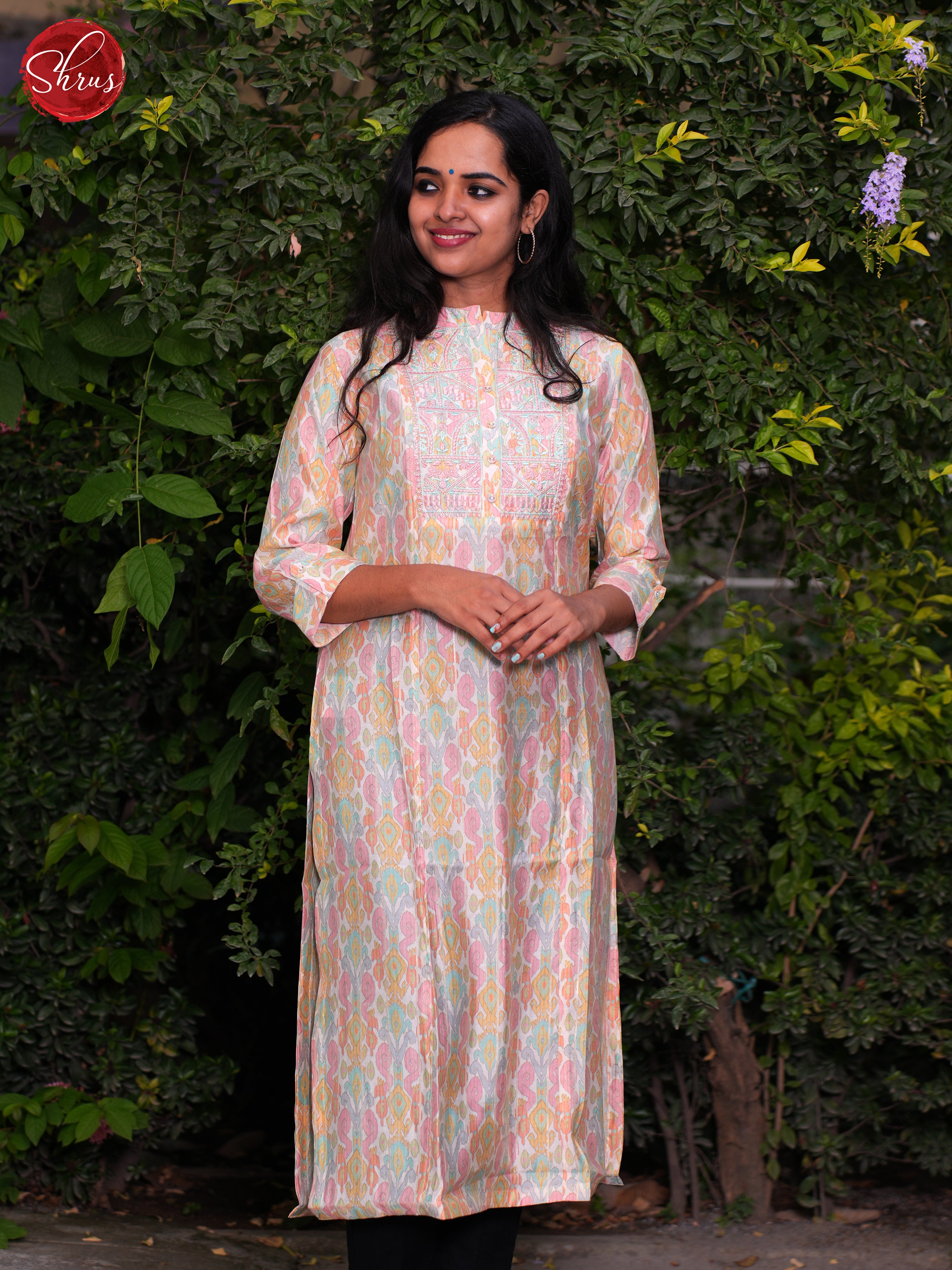 Pink - Printed Readymade Kurti - Shop on ShrusEternity.com