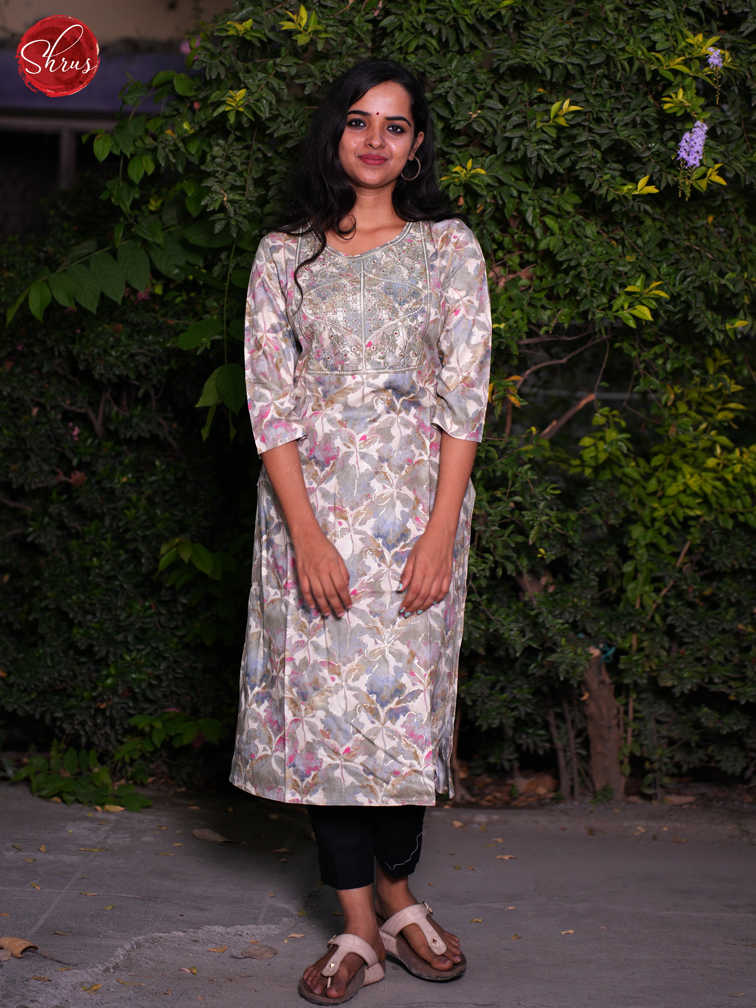 Cream & Grey - Readymade Kurti - Shop on ShrusEternity.com