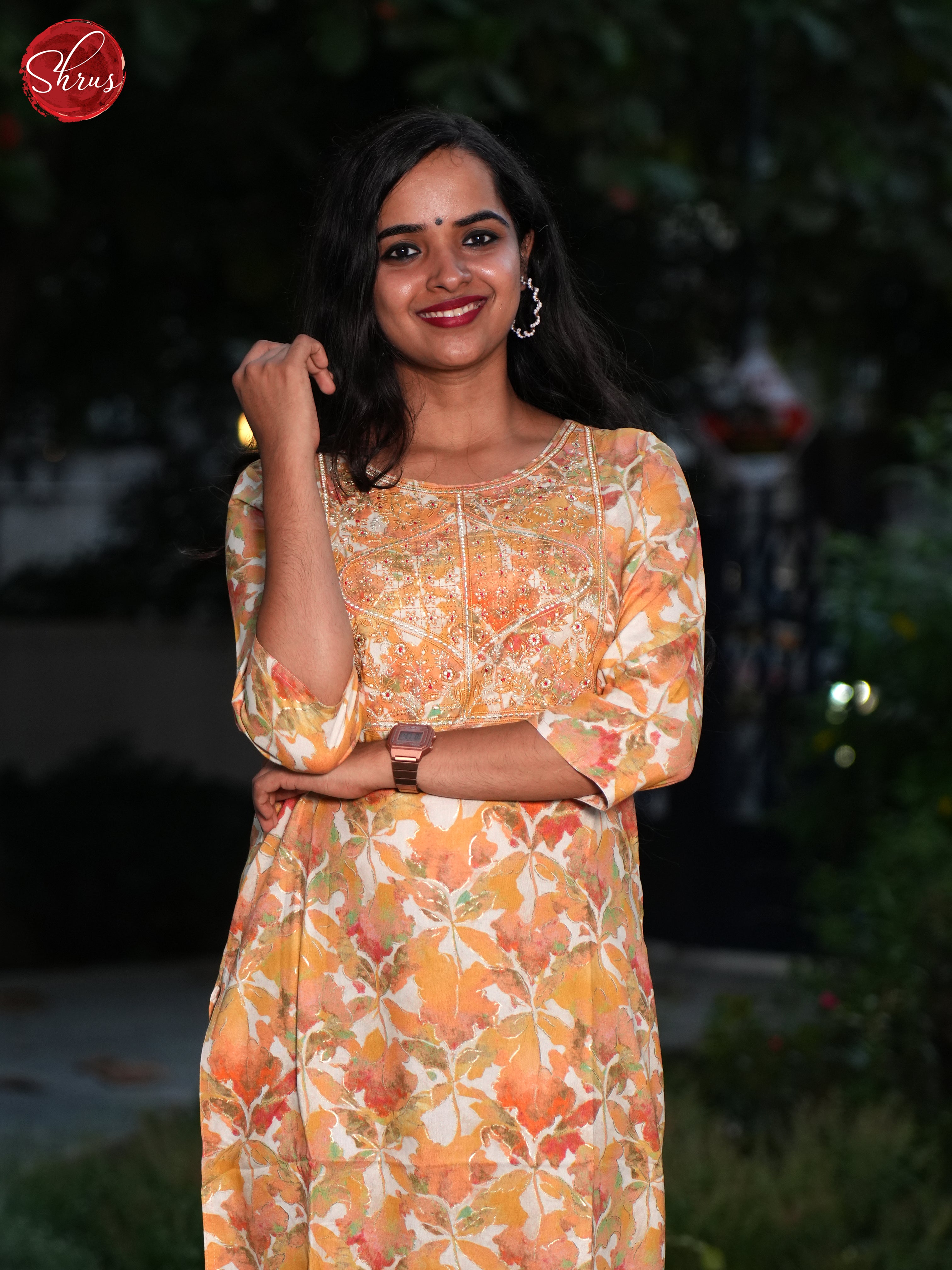 Orange - Readymade Kurti - Shop on ShrusEternity.com