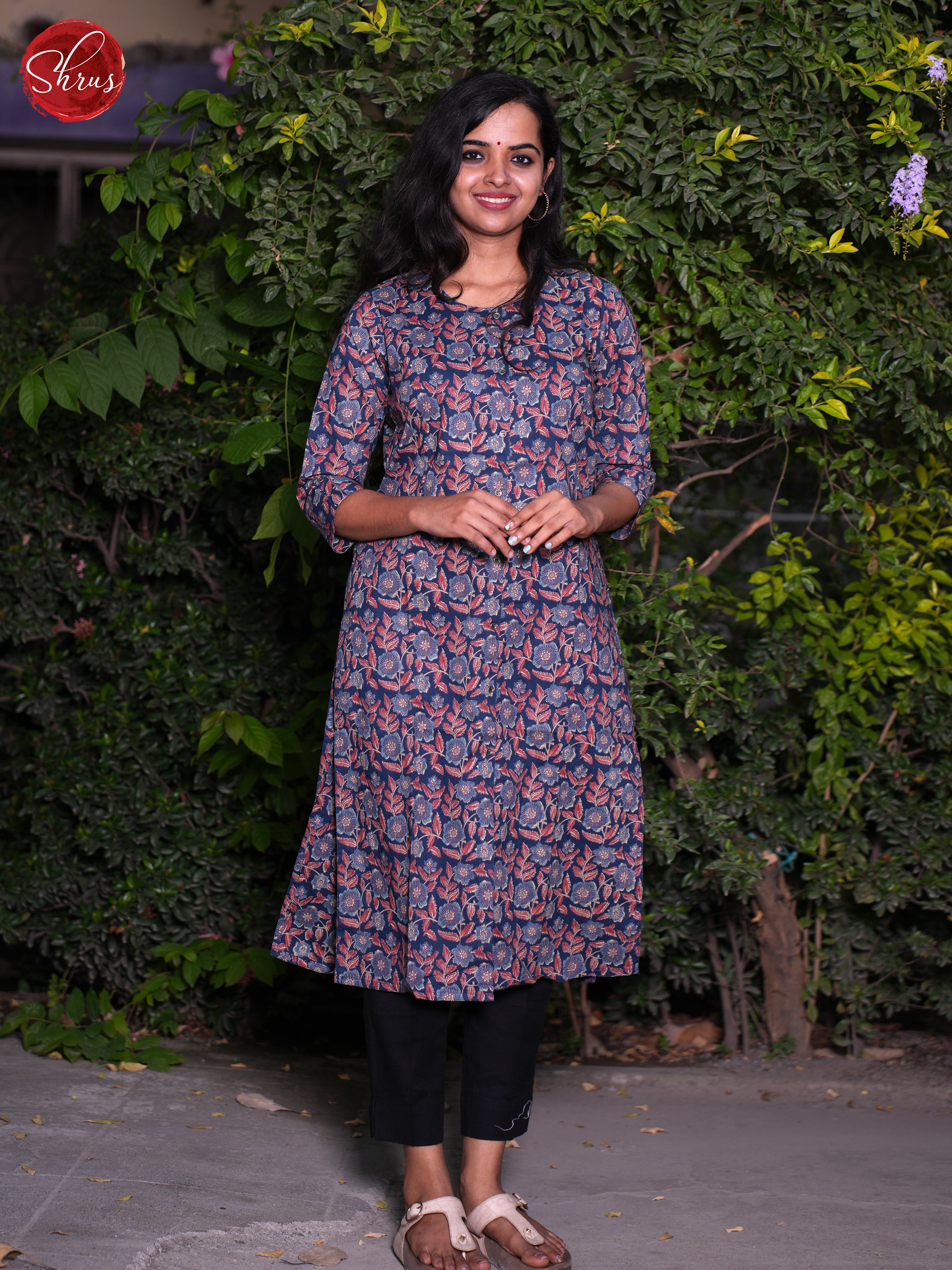 Blue & Pink - Readymade Kurti - Shop on ShrusEternity.com