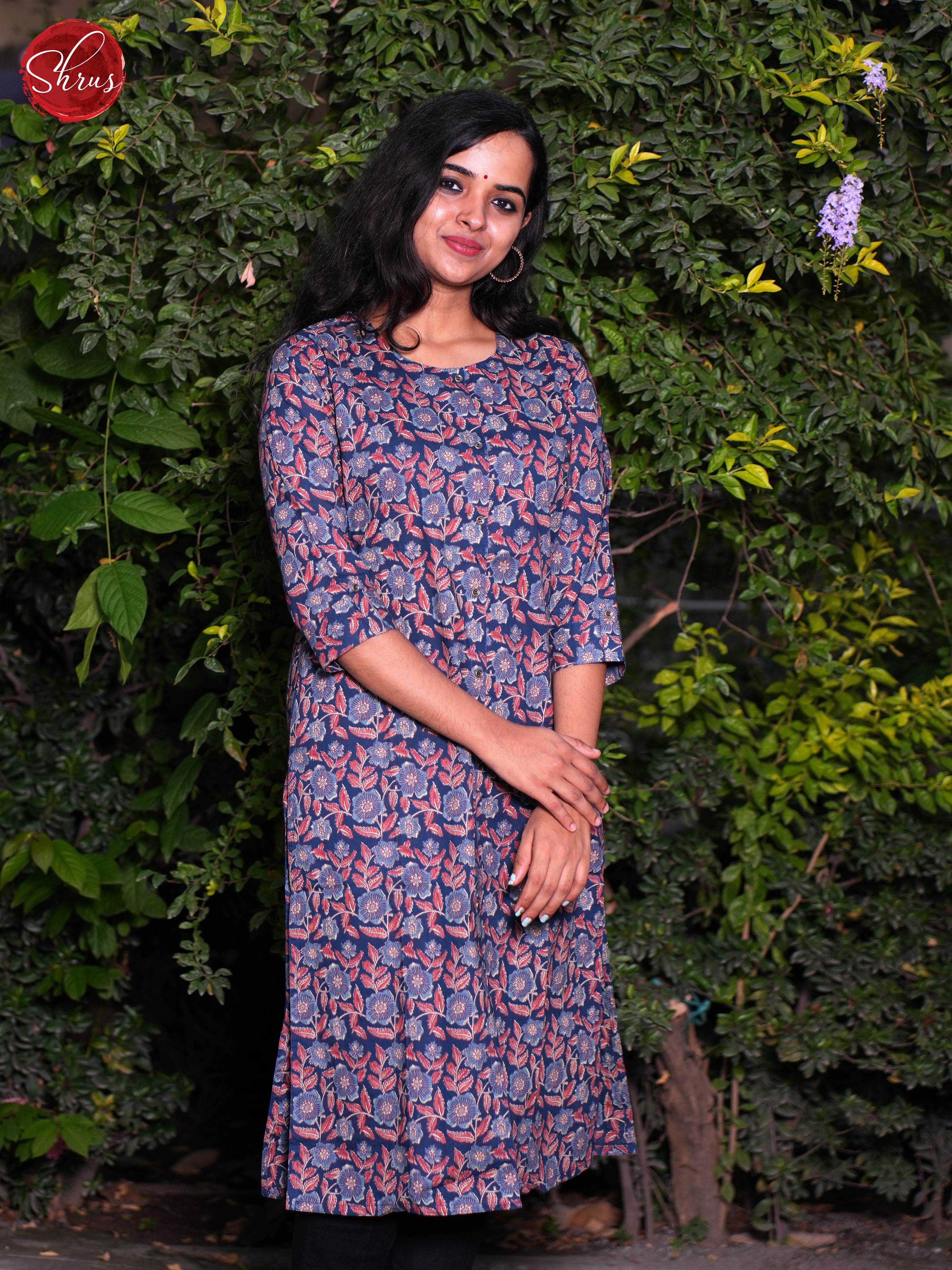 Blue & Pink - Readymade Kurti - Shop on ShrusEternity.com