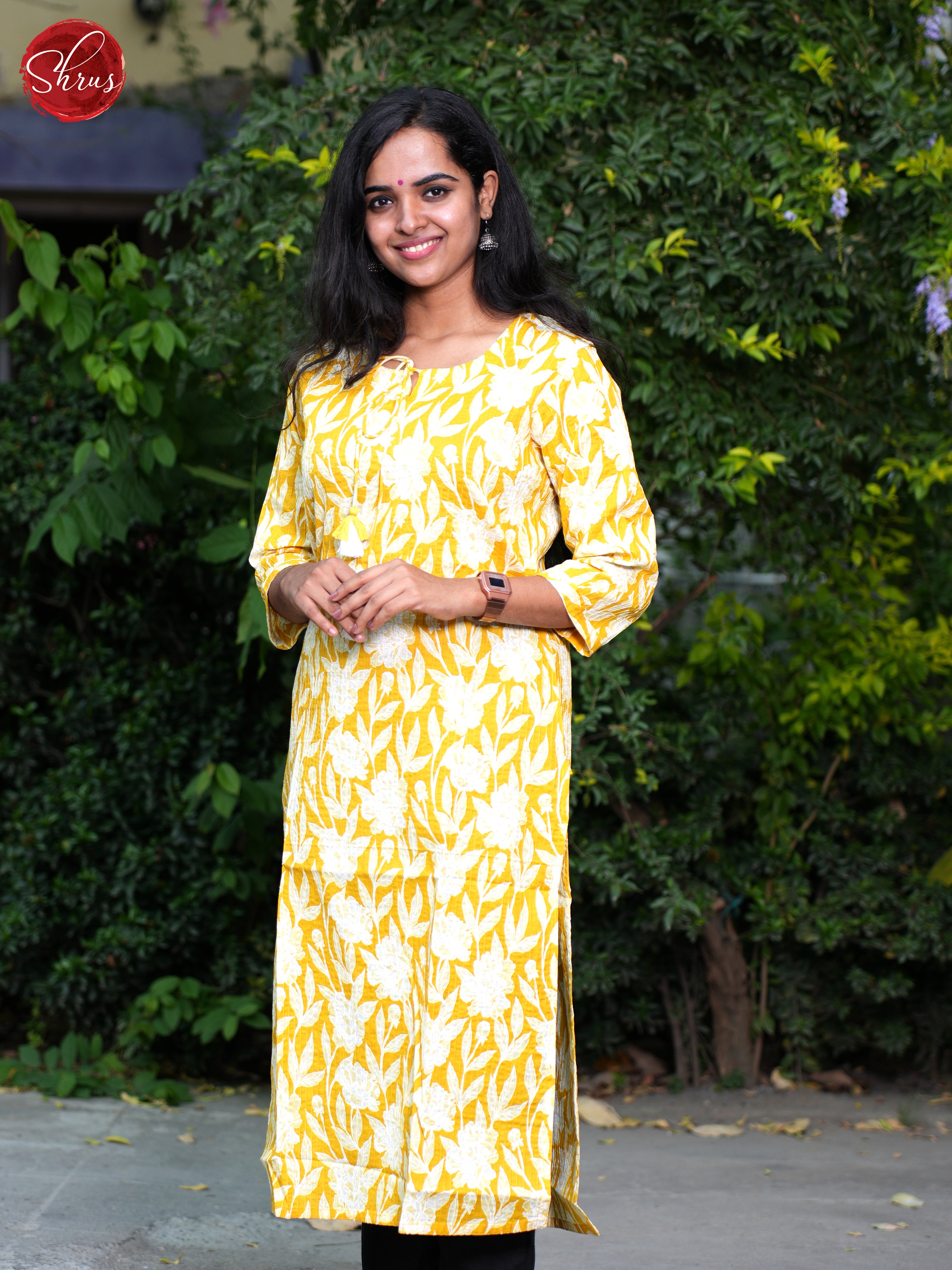 Yellow - Casual Readymade Kurti - Shop on ShrusEternity.com